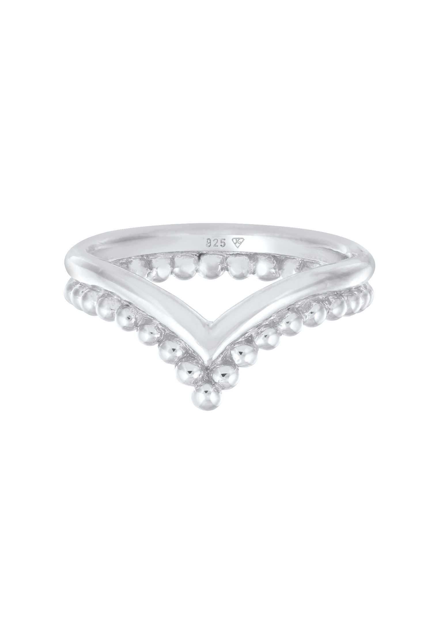 Elli Silberring »Ring Kugel Design V-Form Stacking 925 Silber«