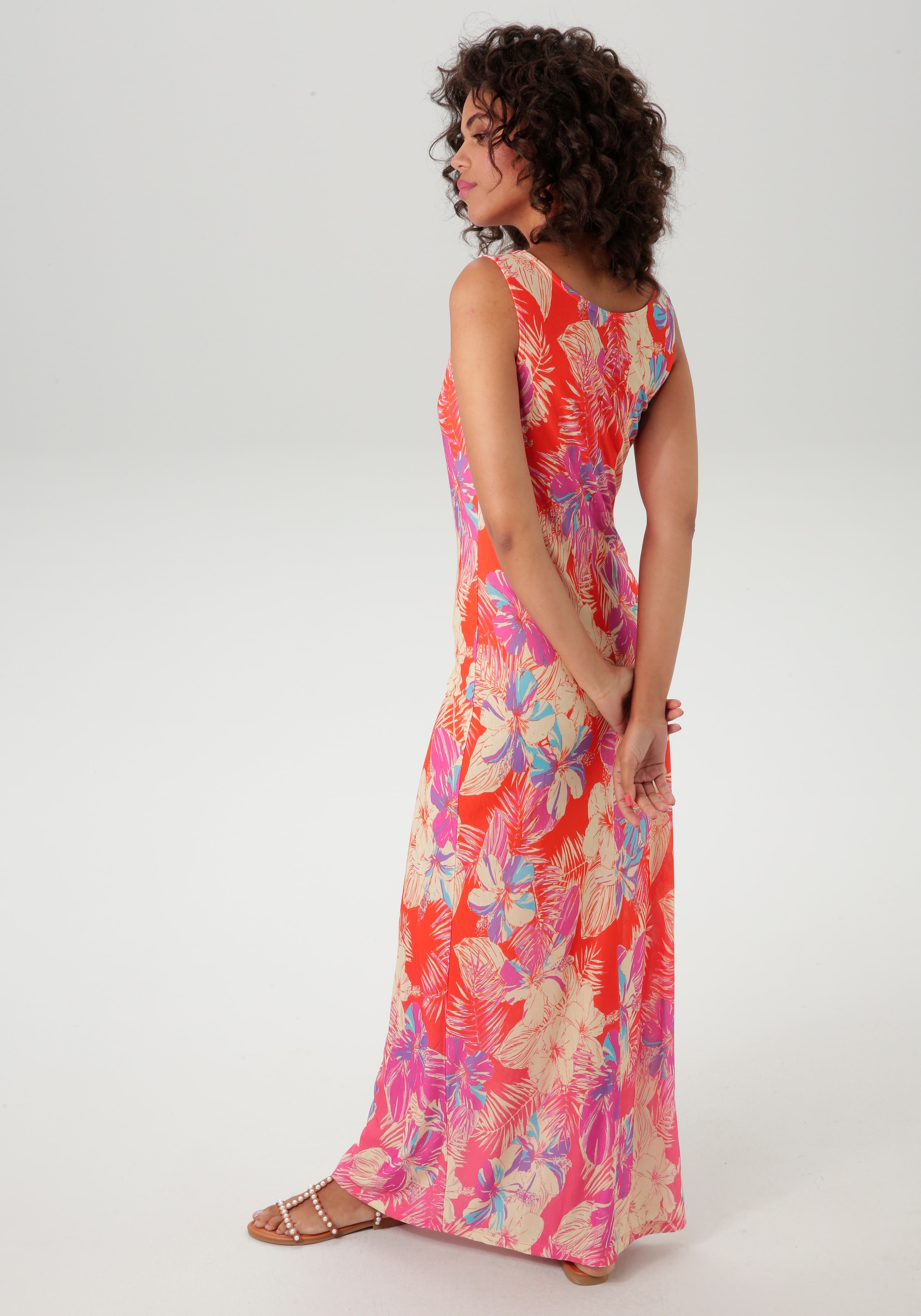 Aniston CASUAL Sommerkleid, mit farbenfrohen Blumendruck - jedes Teil ein Unikat - NEUE KOLLEKTION