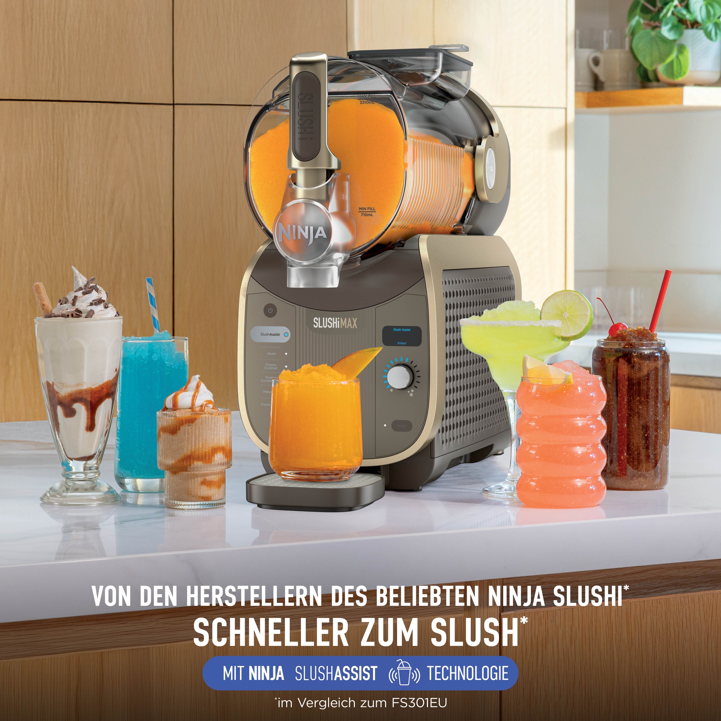 NINJA Slush-Eismaschine »SLUSHi MAX – Mokka FS605EUBR« 3,31 l 280 W für gefrorene Getränke, SlushAssist-Technologie