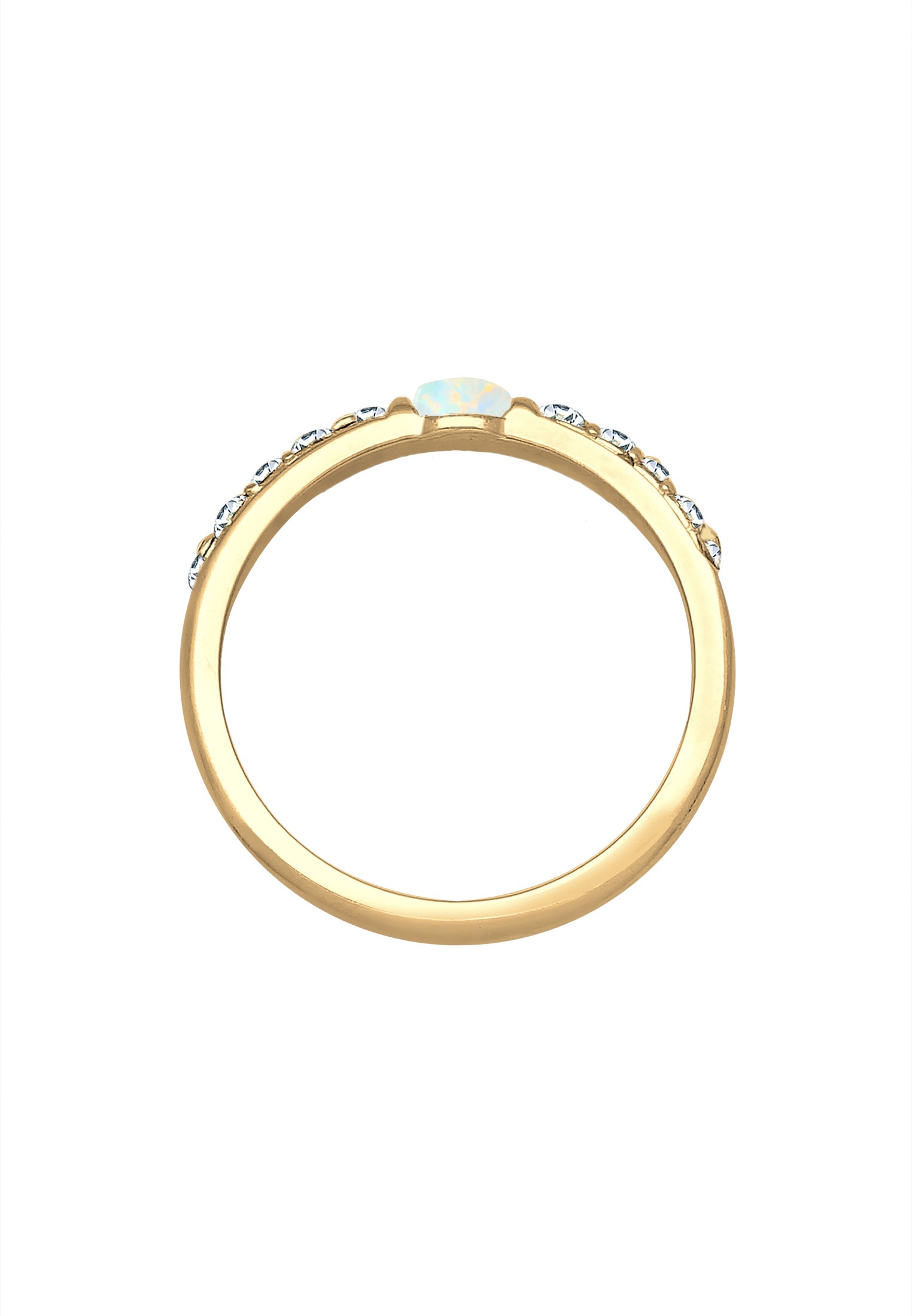 Elli Premium Verlobungsring »Ring Glas Kristalle Synthetischer Opal 925 Sterling Silber«