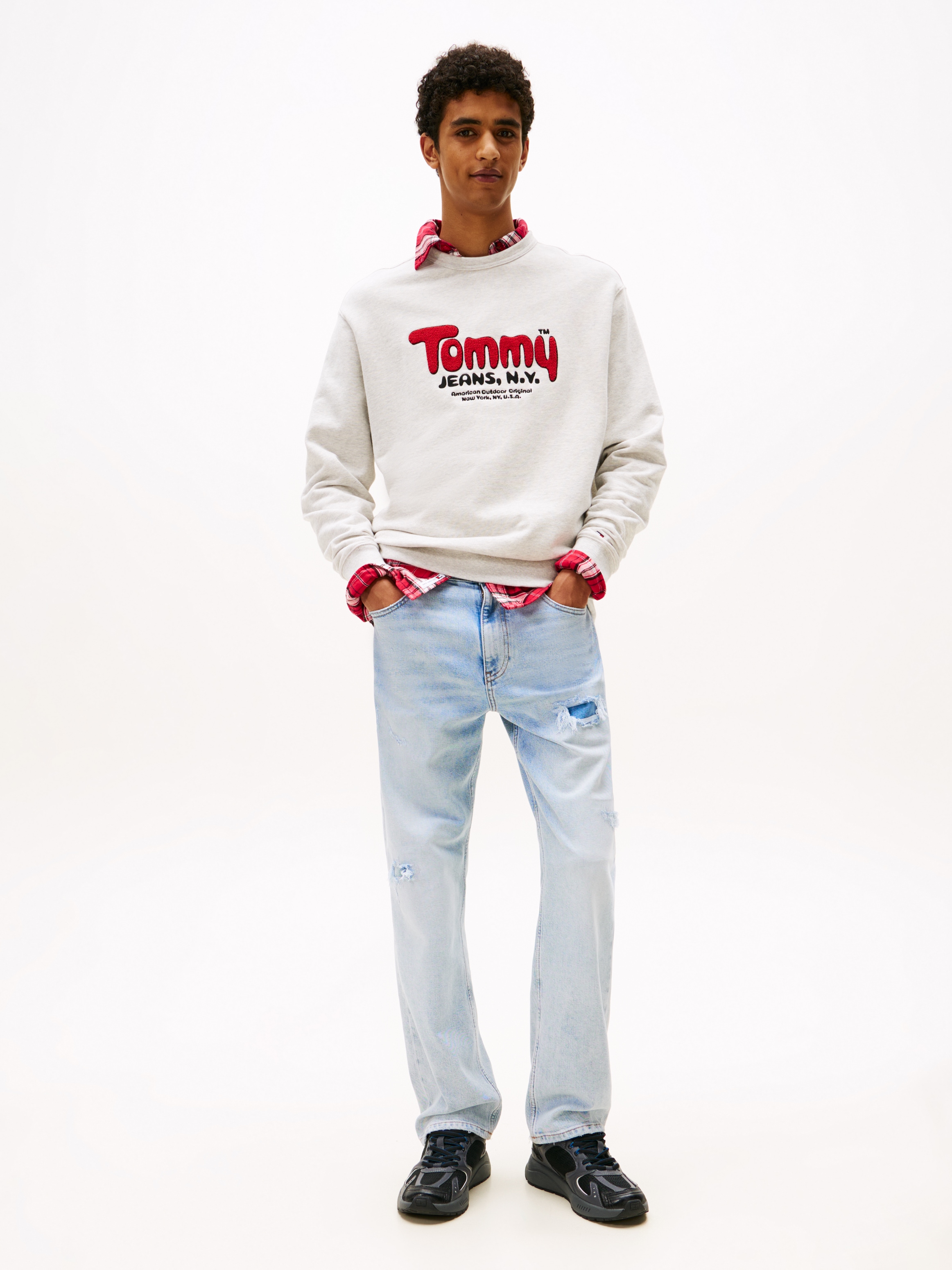 Tommy Jeans Sweatshirt »BOUCLE«, Relaxed fit mit Rundhalsausschnitt