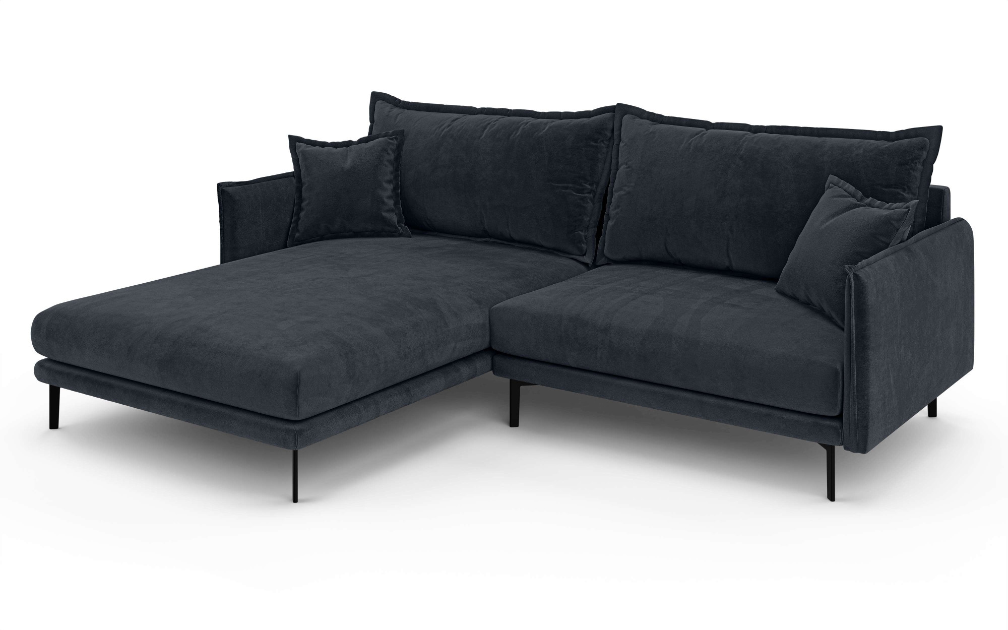 INOSIGN Ecksofa »ALEXANDRIA mit Recamiere rechts oder links bestellbar, moderne Bezüge«, L-Form mit Wellenunterfederung, Maße: B/H/T 246/86/190 cm