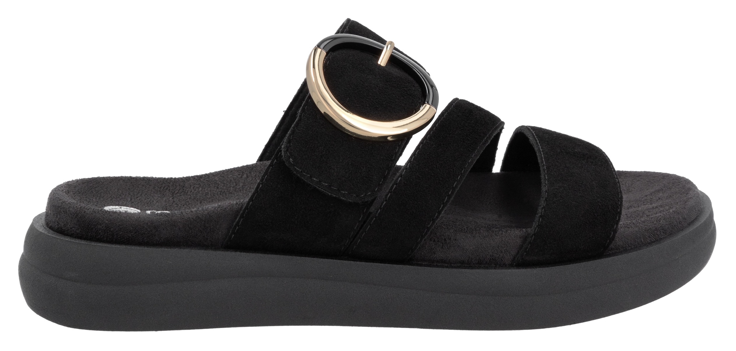 Remonte Pantolette, Sommerschuh, Schlupfschuh, Komfortschuh mit großer Zierschnalle