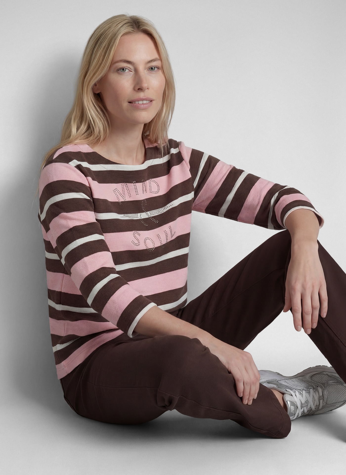 Rabe 3/4-Arm-Shirt mit Glitzersteinen
