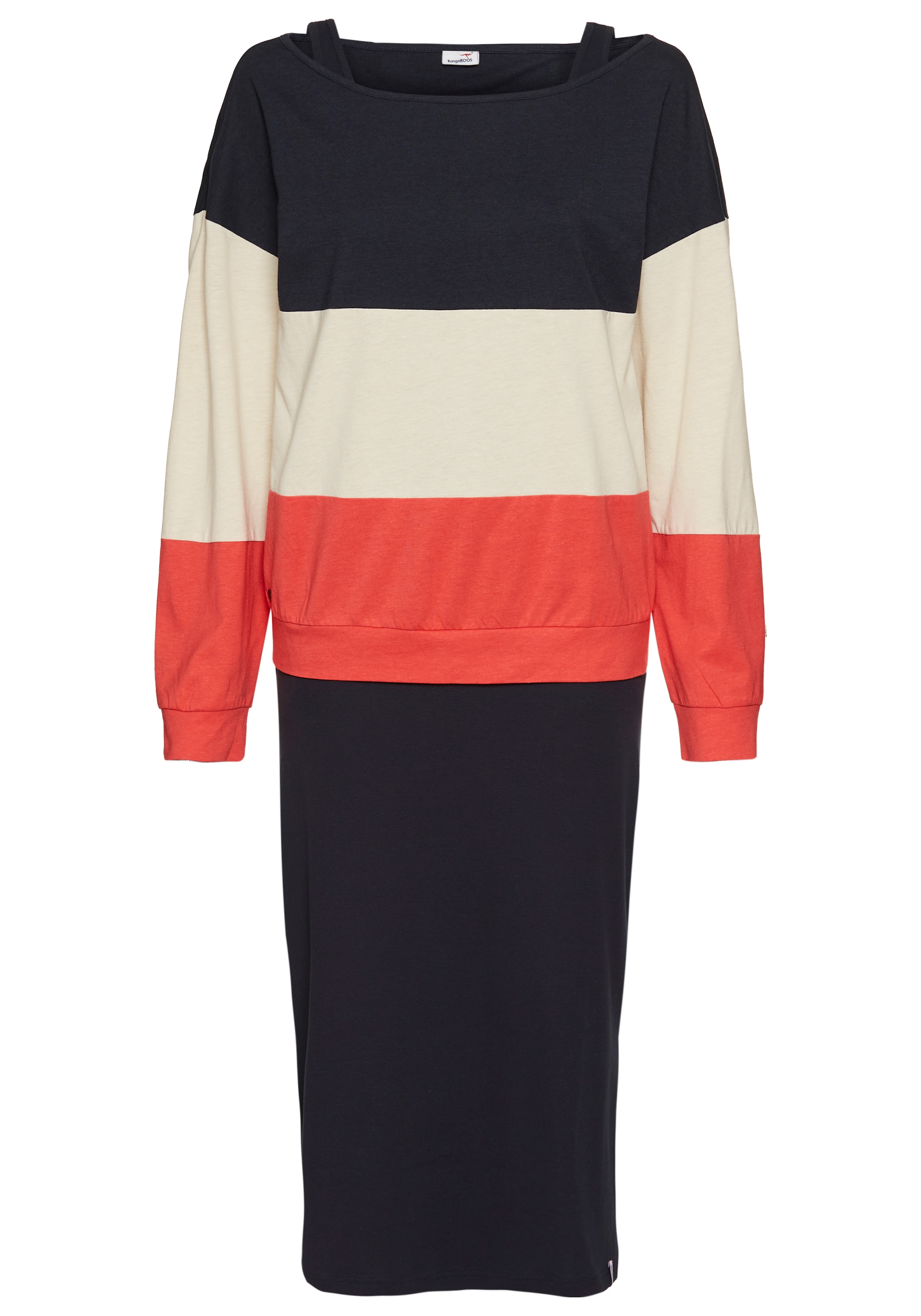 KangaROOS 2-in-1-Kleid, (Set, 2 tlg.), mit Streifenshirt im Lagenlook - NEUE KOLLEKTION