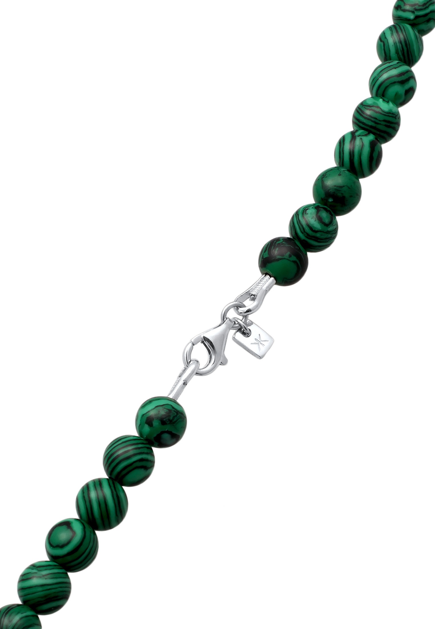 Kuzzoi Silberkette »Halskette Synthetischer Malachit Perlen Grün Bead 925 Sterling Silber«