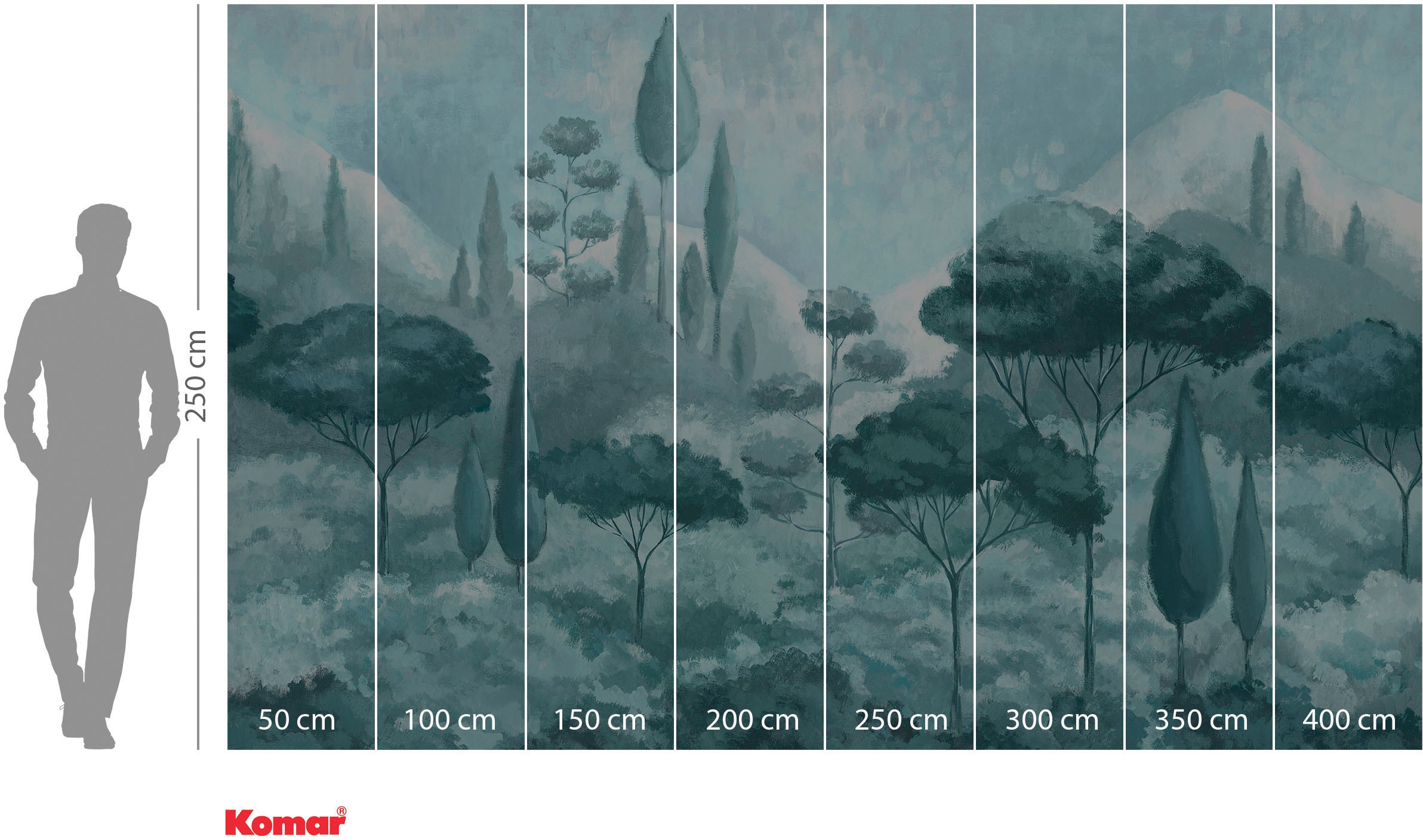 Komar Vliestapete »Digitaldruck Vlies - Soothing Scenery - Größe 400 x 250 cm«, bedruckt, Wohnzimmer, Schlafzimmer