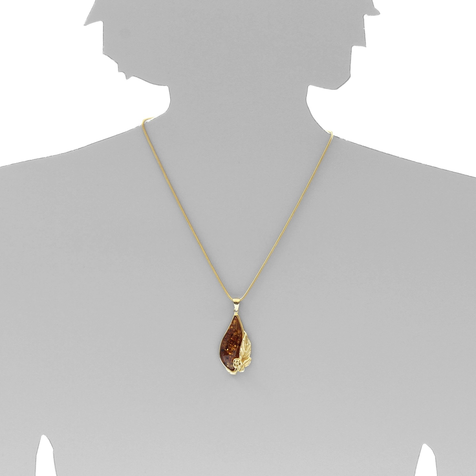OSTSEE-SCHMUCK Kettenanhänger »- Jana 52 mm - Gold 333/000 - Bernstein«
