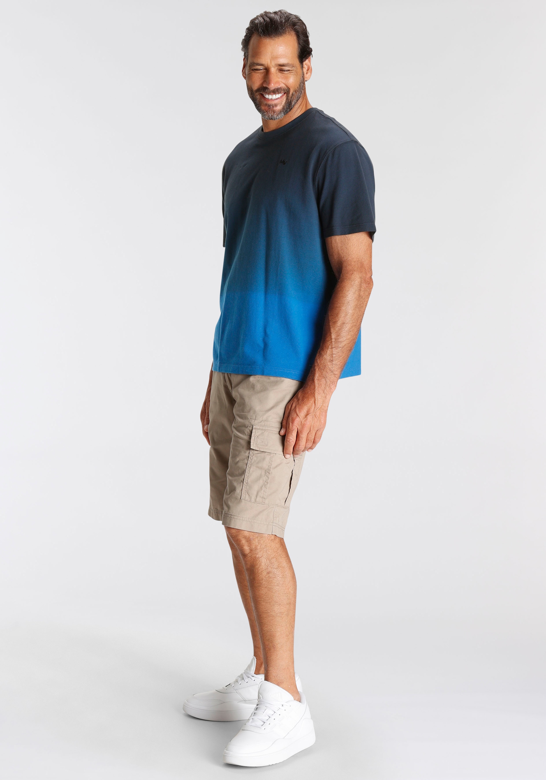 Man's World T-Shirt, Kurzarm, Regular Fit, unifarben, Rundhalsausschnitt