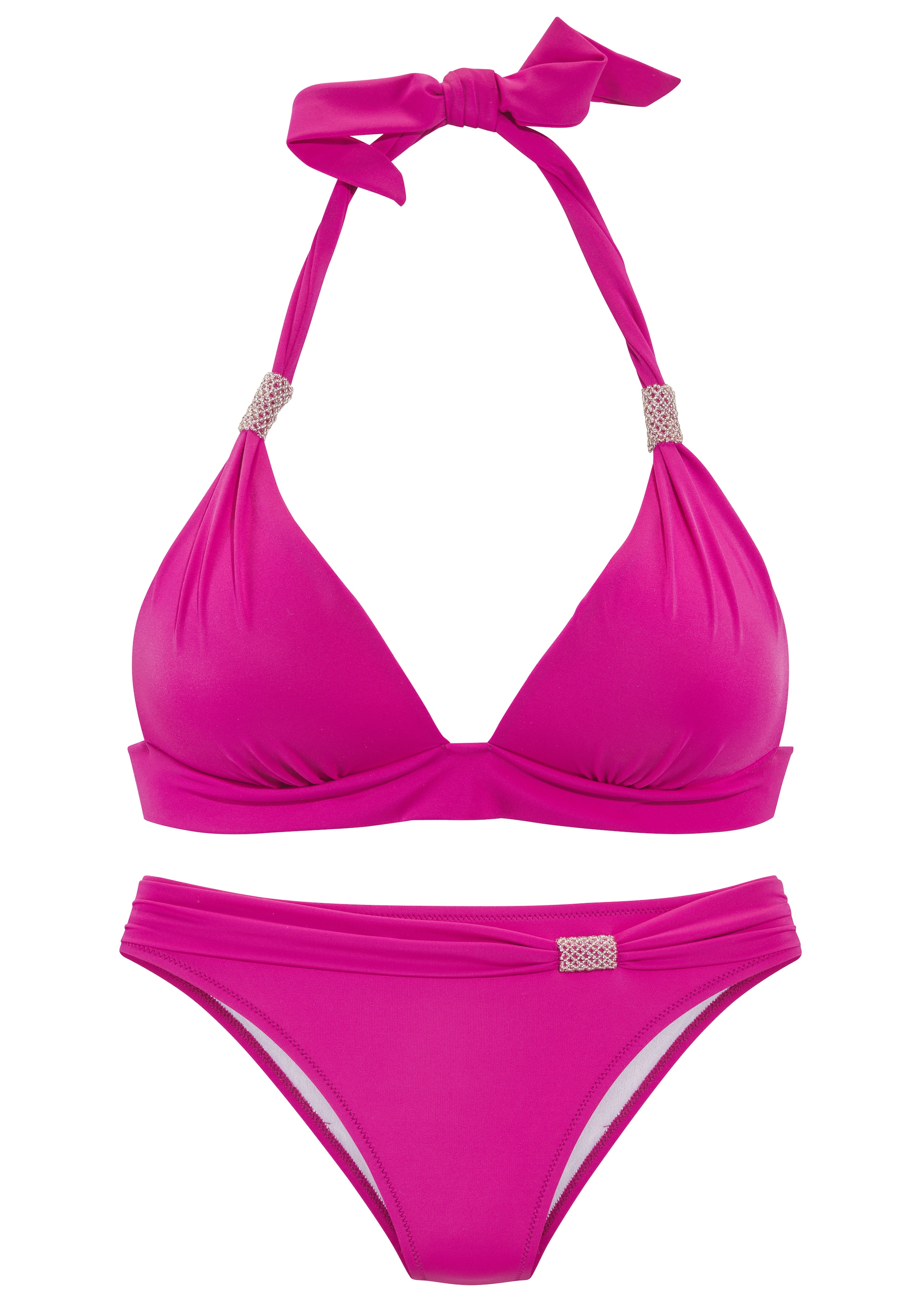 LASCANA Triangel-Bikini mit Details aus Zierperlen