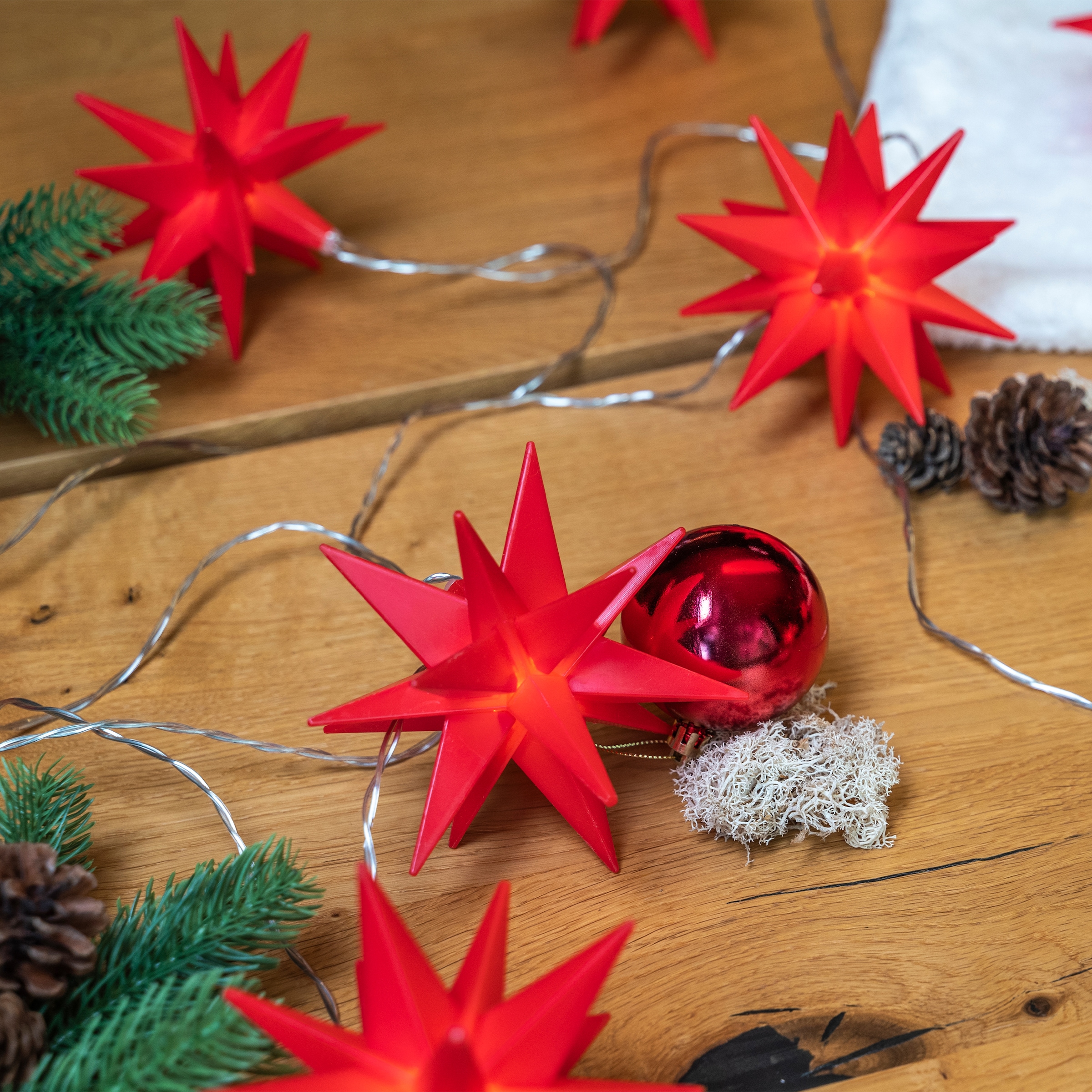 my home LED-Lichterkette »Elvya« 10 Stk.-flammig 3D 10er Sternenlichterkette