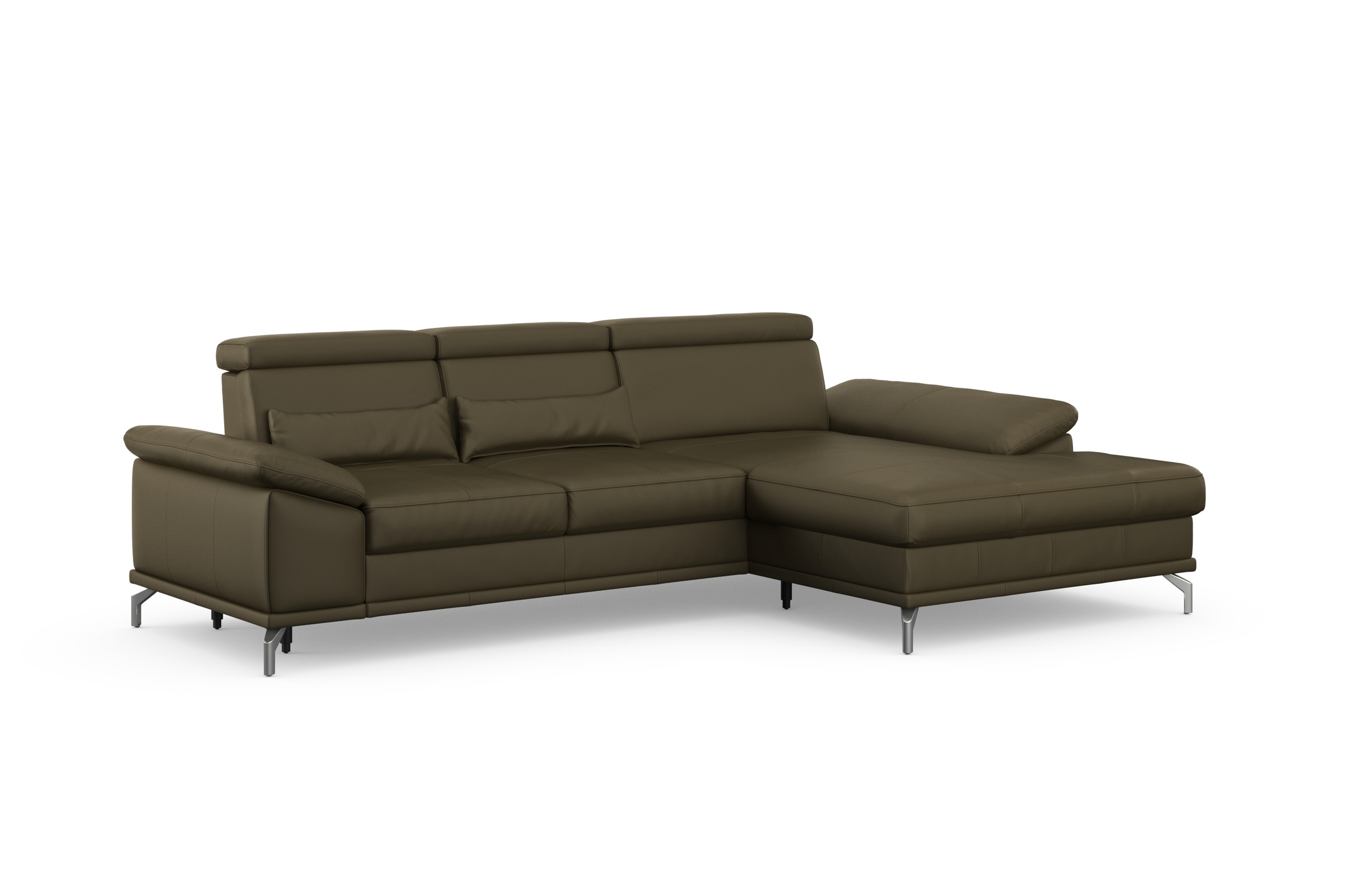 sit&more Ecksofa »Cabrio L-Form, B: 295 cm, mit Sitztiefen-, Arm- & Kopfteilverstellung«, 2 Nierenkissen, Federkern, optional Bettfunktion und Stauraum