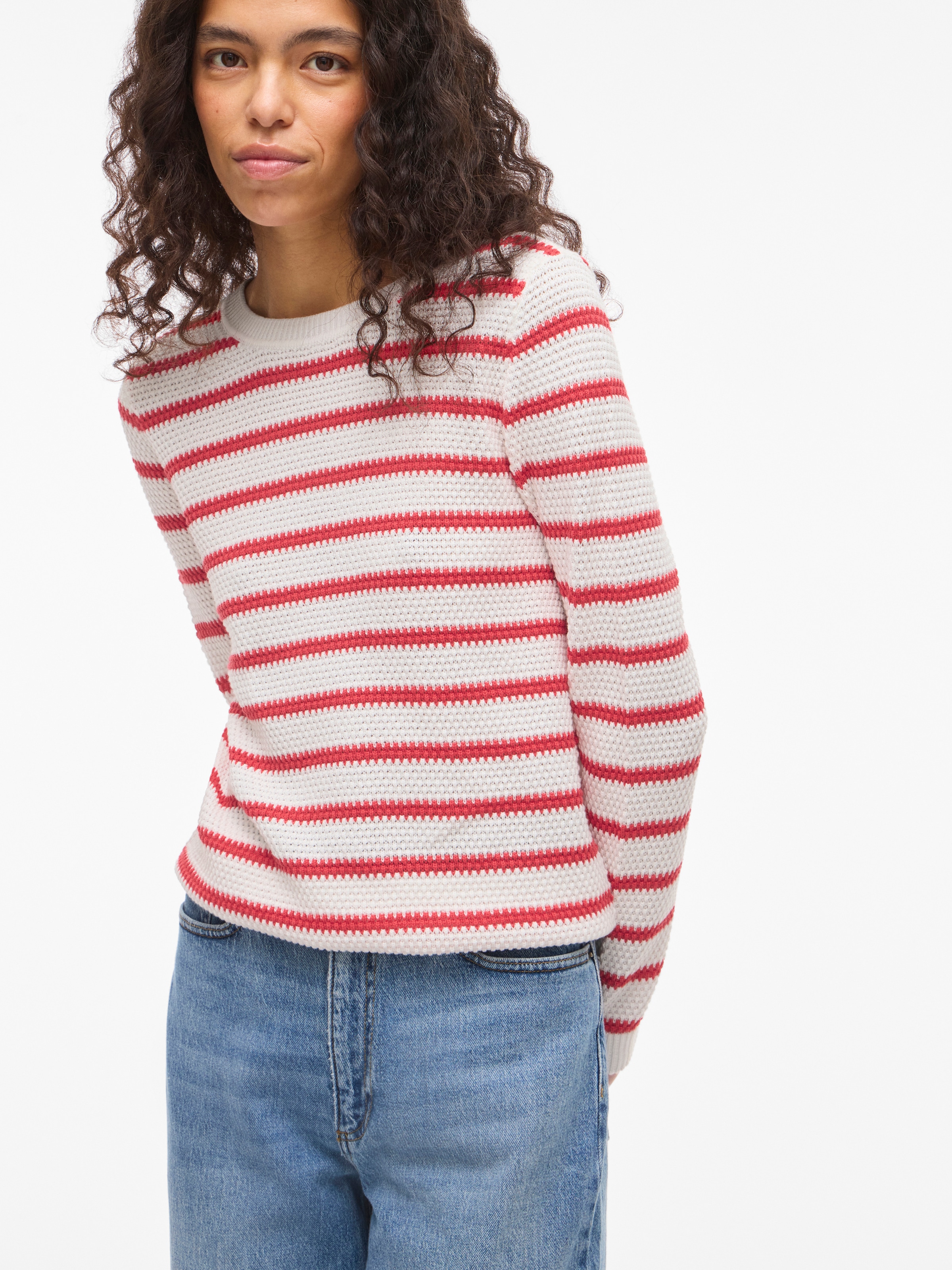 Vila Rundhalspullover »VIDALO O-NECK L/S STRIPE KNIT TOP- NOOS«