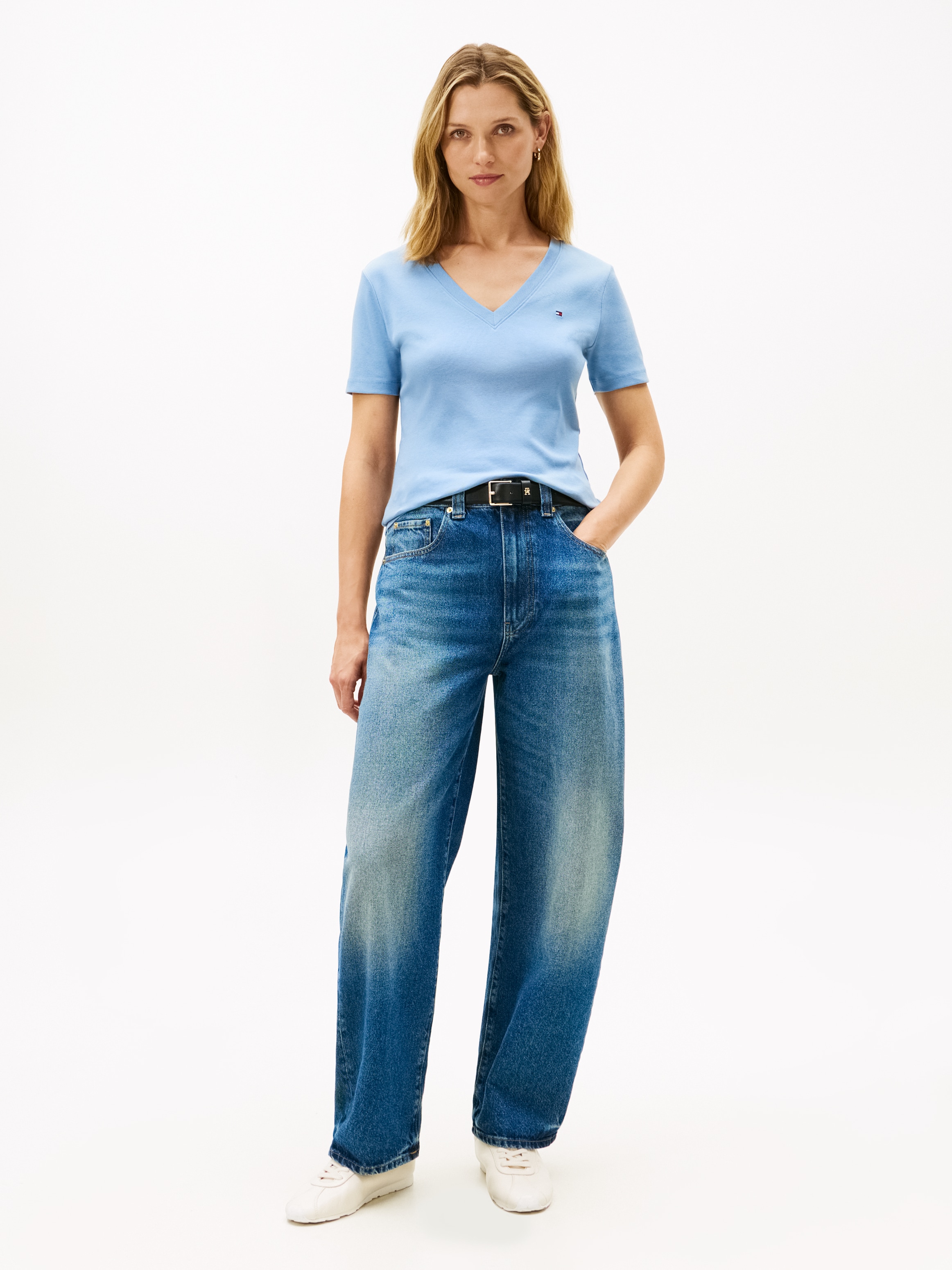 Tommy Hilfiger T-Shirt »CODY V-NECK SHORT SLEEVE« mit V-Ausschnitt, Baumwolle, Slim Fit