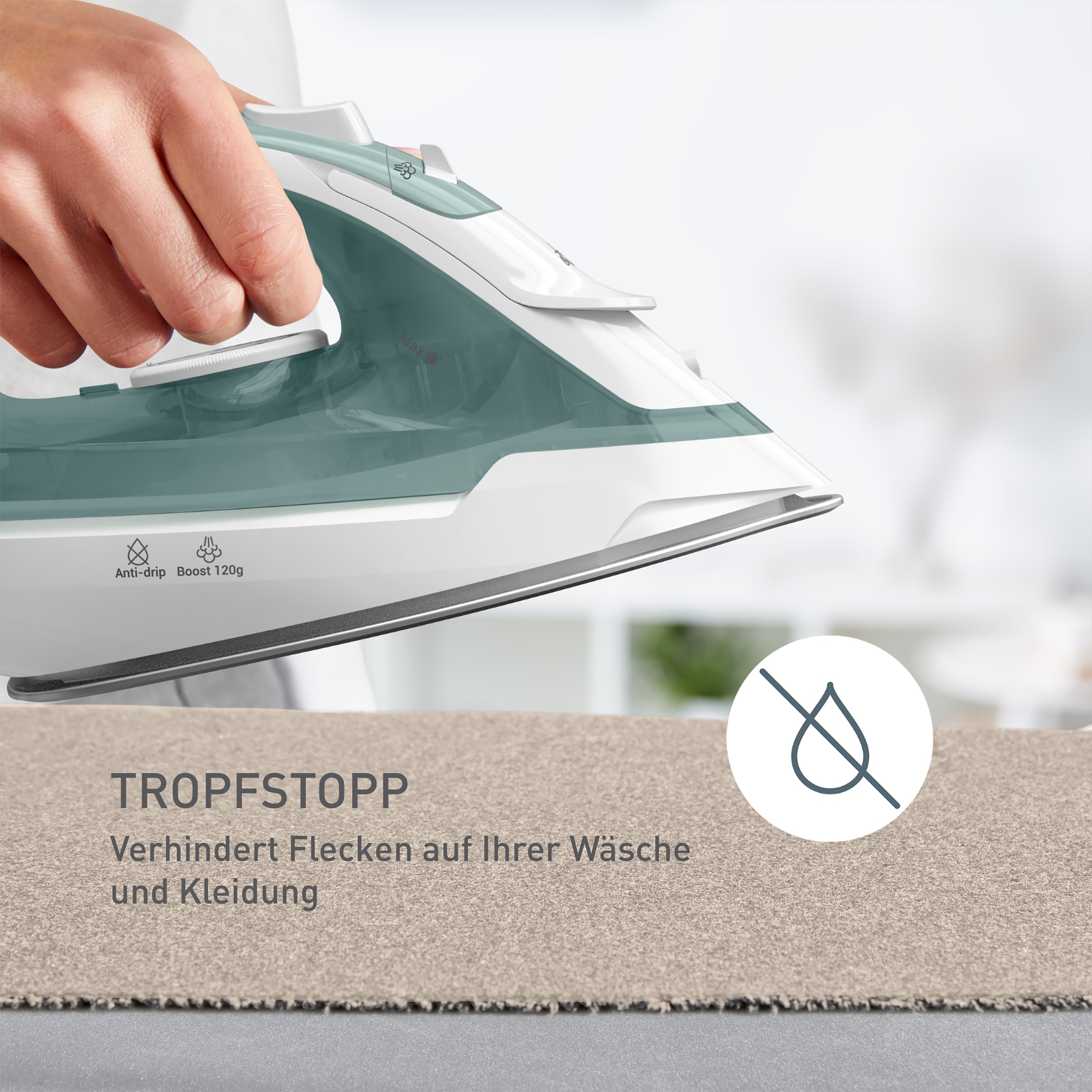 Tefal Dampfbügeleisen »FV2C42 Virtuo 30«, 2000 W, 27 g/Min. Dampfabgabe, 120 g/Min. Dampfstoß, Vertikaldampf
