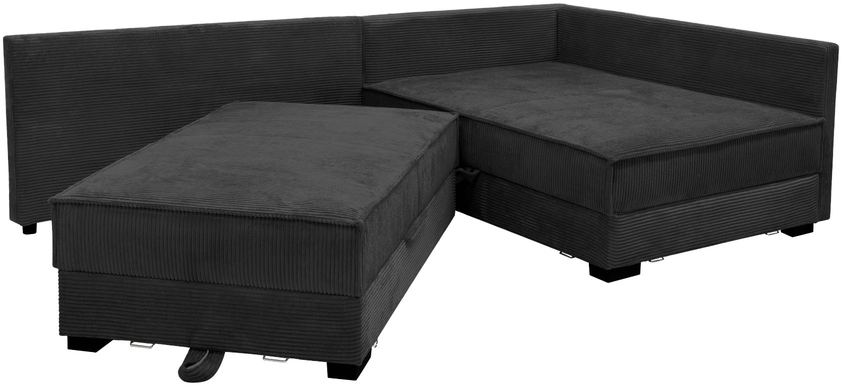 Home affaire Ecksofa »Night & Day L-Form, Breite 316 cm mit Dauer-Schlaffunktion« inkl. Bettfunktion, Bettkasten und Keder, Boxspringbett 180x200 cm
