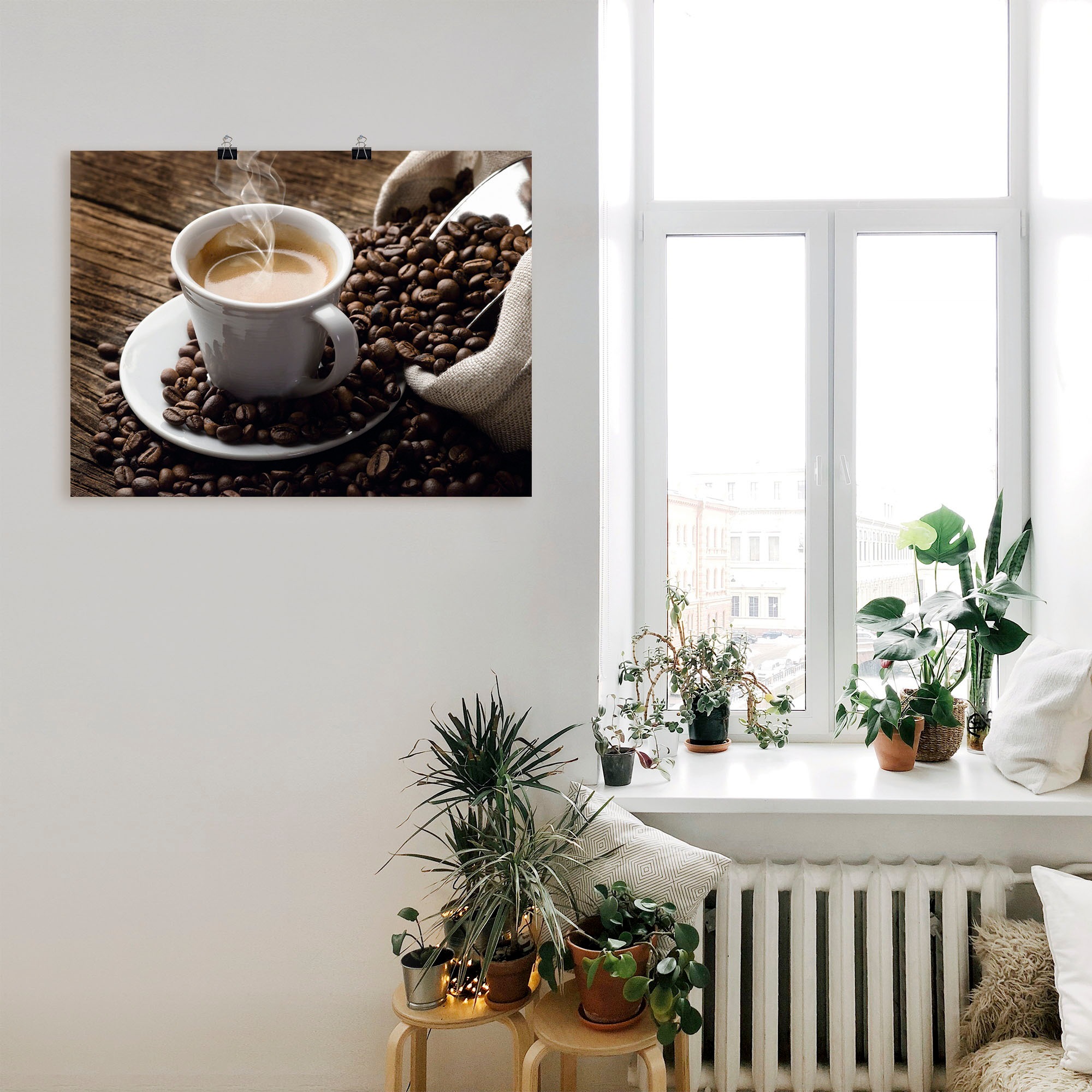 Artland Wandbild »Heißer Kaffee - dampfender Kaffee« Getränke 1 Stk. tlg. als Alubild, Leinwandbild, Poster, Wandaufkleber in verschied. Größen