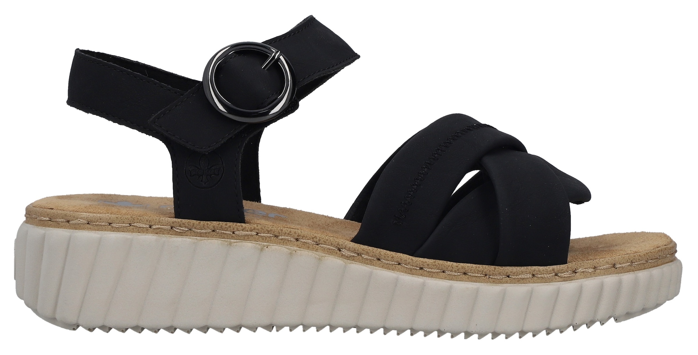 Rieker Sandale  Sommerschuh, Keilsandalette, Urlaubsschuh mit Klettriemchen