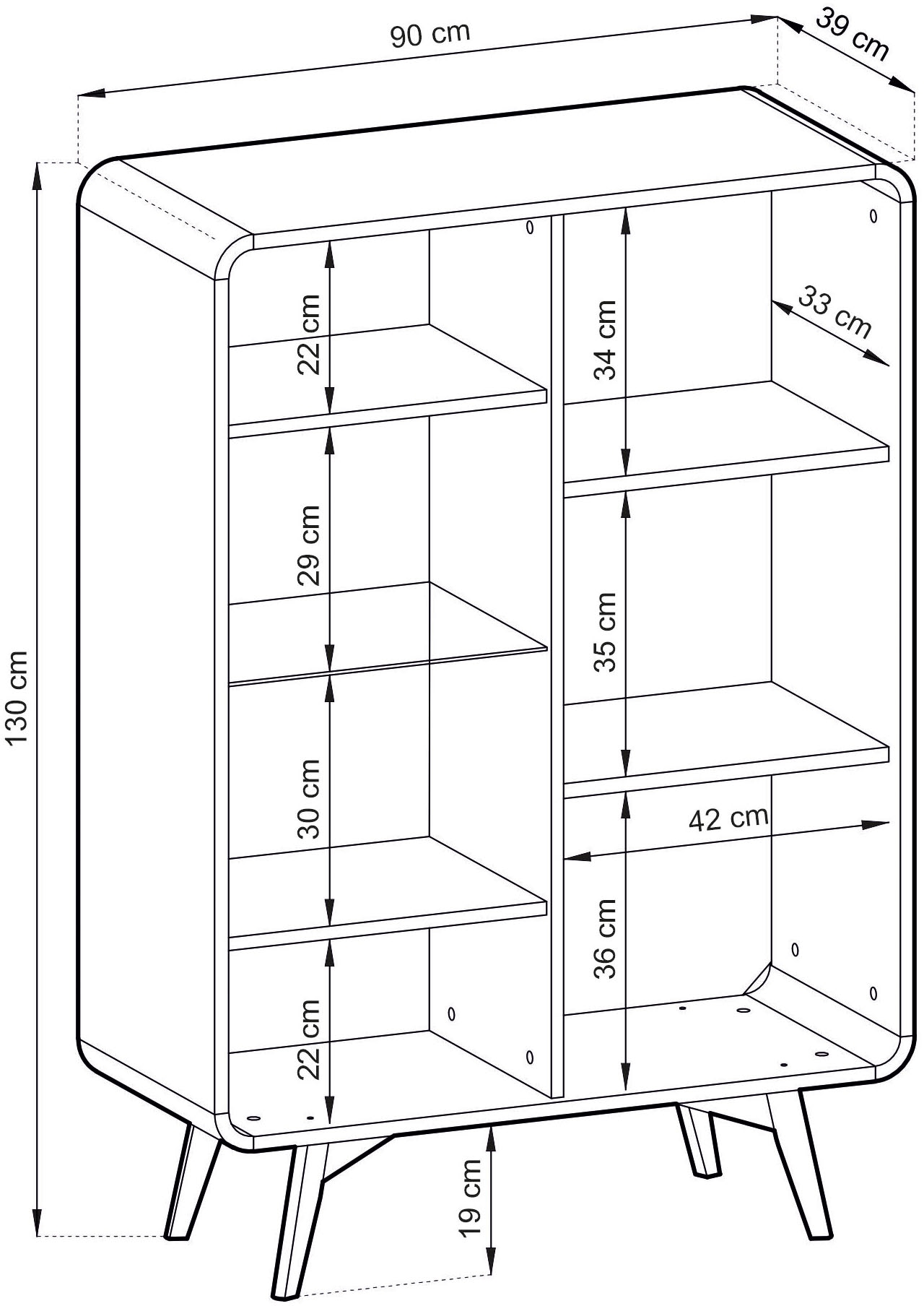 Home affaire Vitrine »Torsby, moderne Glasvitrine, Stauraumelement, Schrank« abgerundete Ecken, ausreichend Stauraum, vielseitig einsetzbar