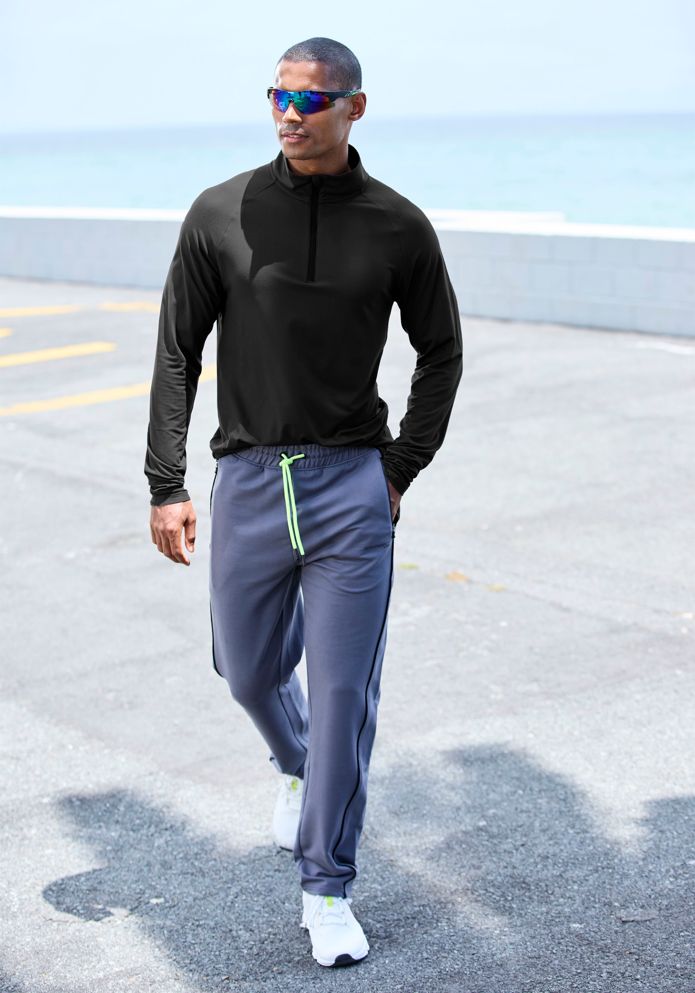 Le Jogger Performance Funktionsshirt mit Stehkragen und Reißverschluss