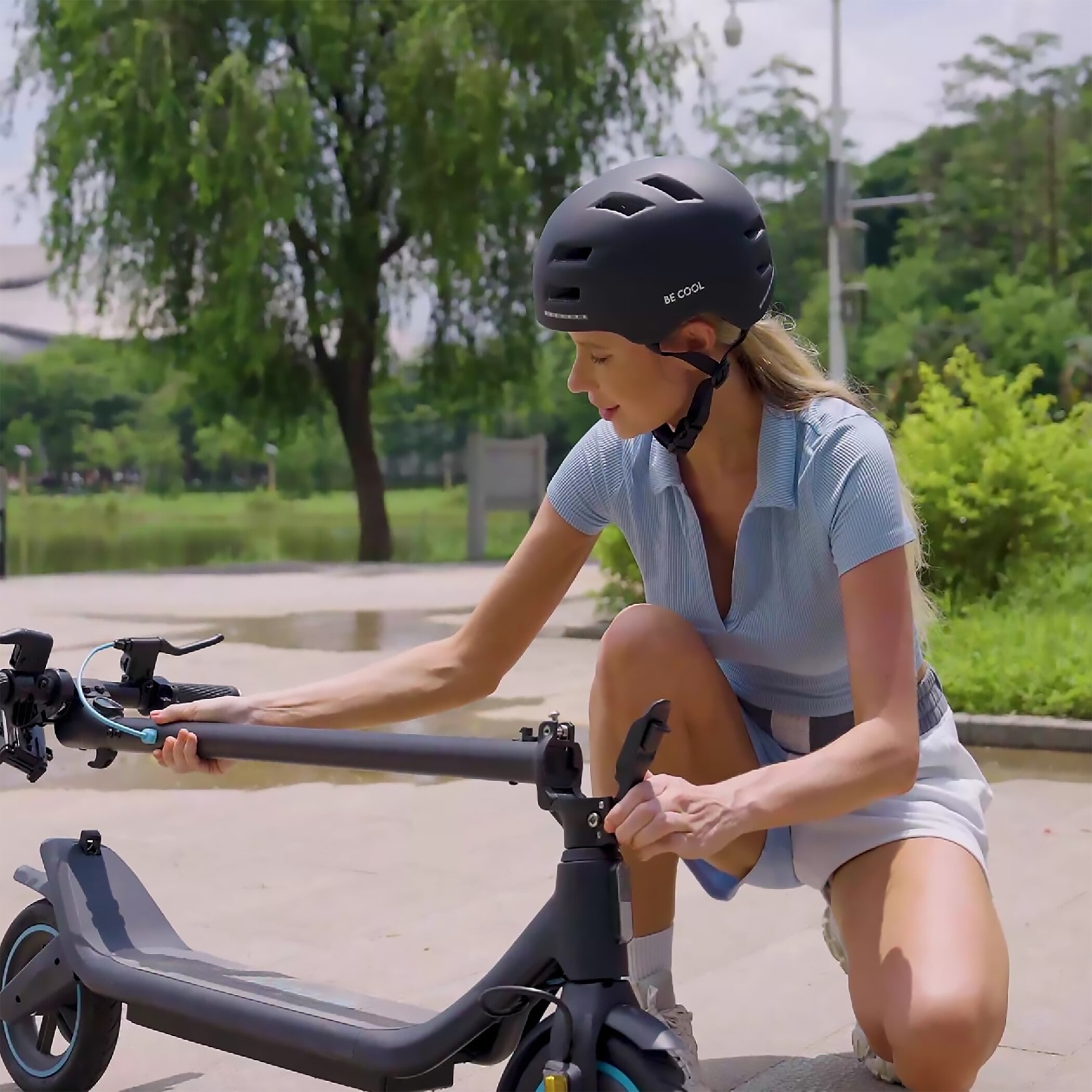 be cool Fahrradhelm »Unisex Schutzhelm mit Beleuchtung«, integr. Akku, auch für Scooter etc.