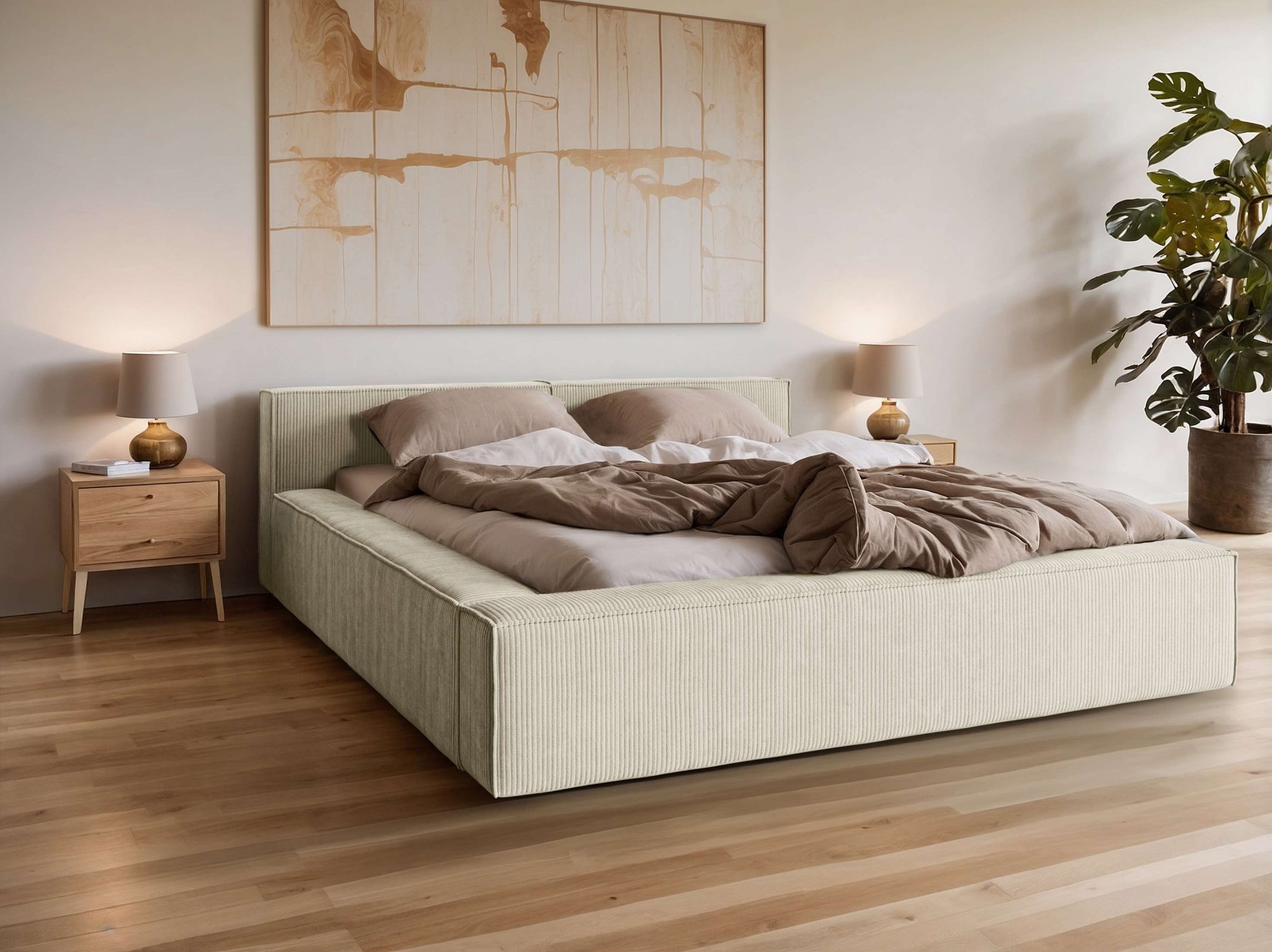 Home affaire Polsterbett »LAUREDA Bettgestell mit Lattenrost, in 4 Breiten- 140, 160, 180, 200cm« mit Kopfteil und Bettkasten, ohne Matratze