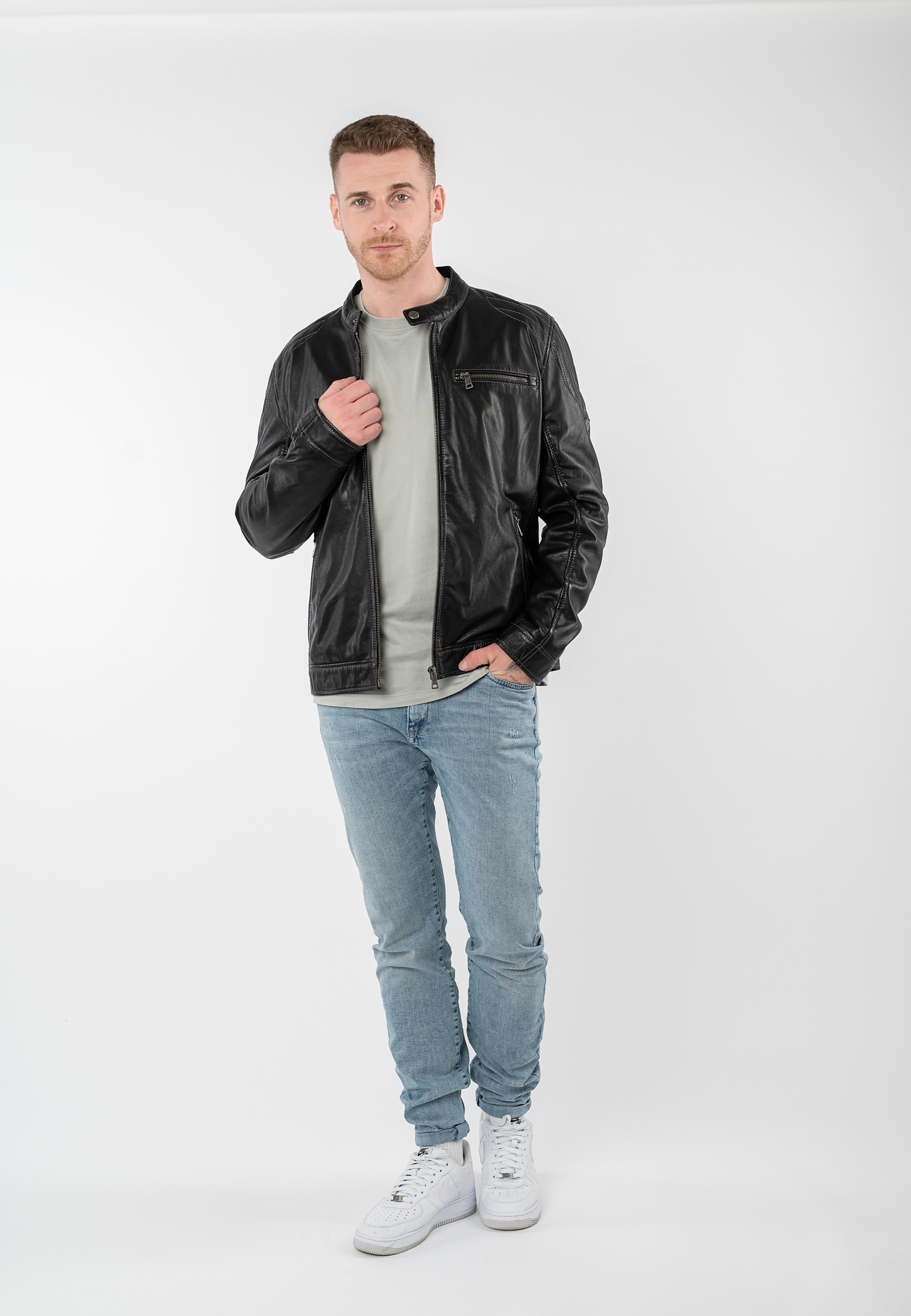 Mauritius Lederjacke »MMOrvay« mit Bikerkragen