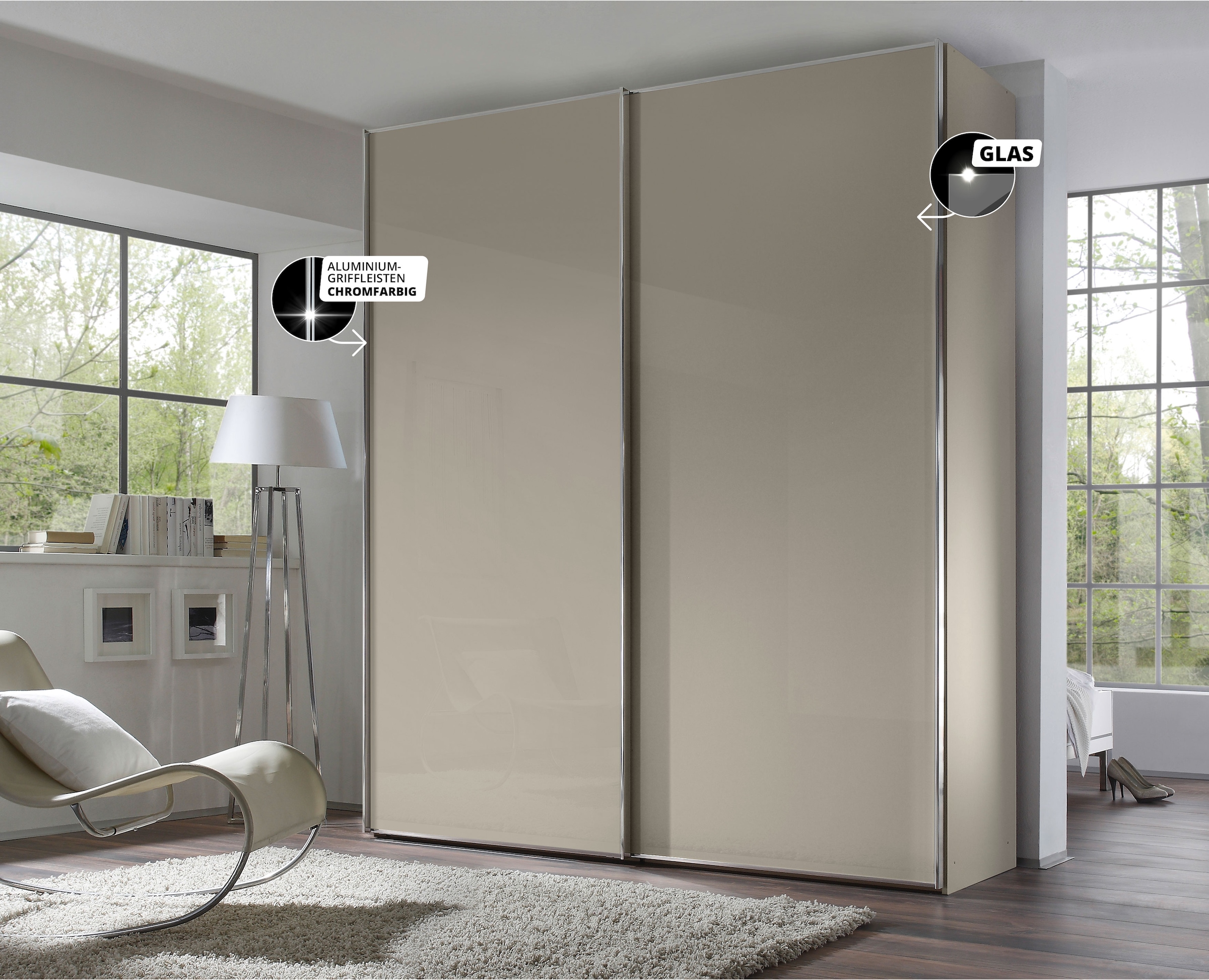 STAUD Schwebetürenschrank »Sinfonie Plus, edles Design in hochwertiger Qualität, Made in Germany« Mit vier verschiedenen Ausstattungsvarianten