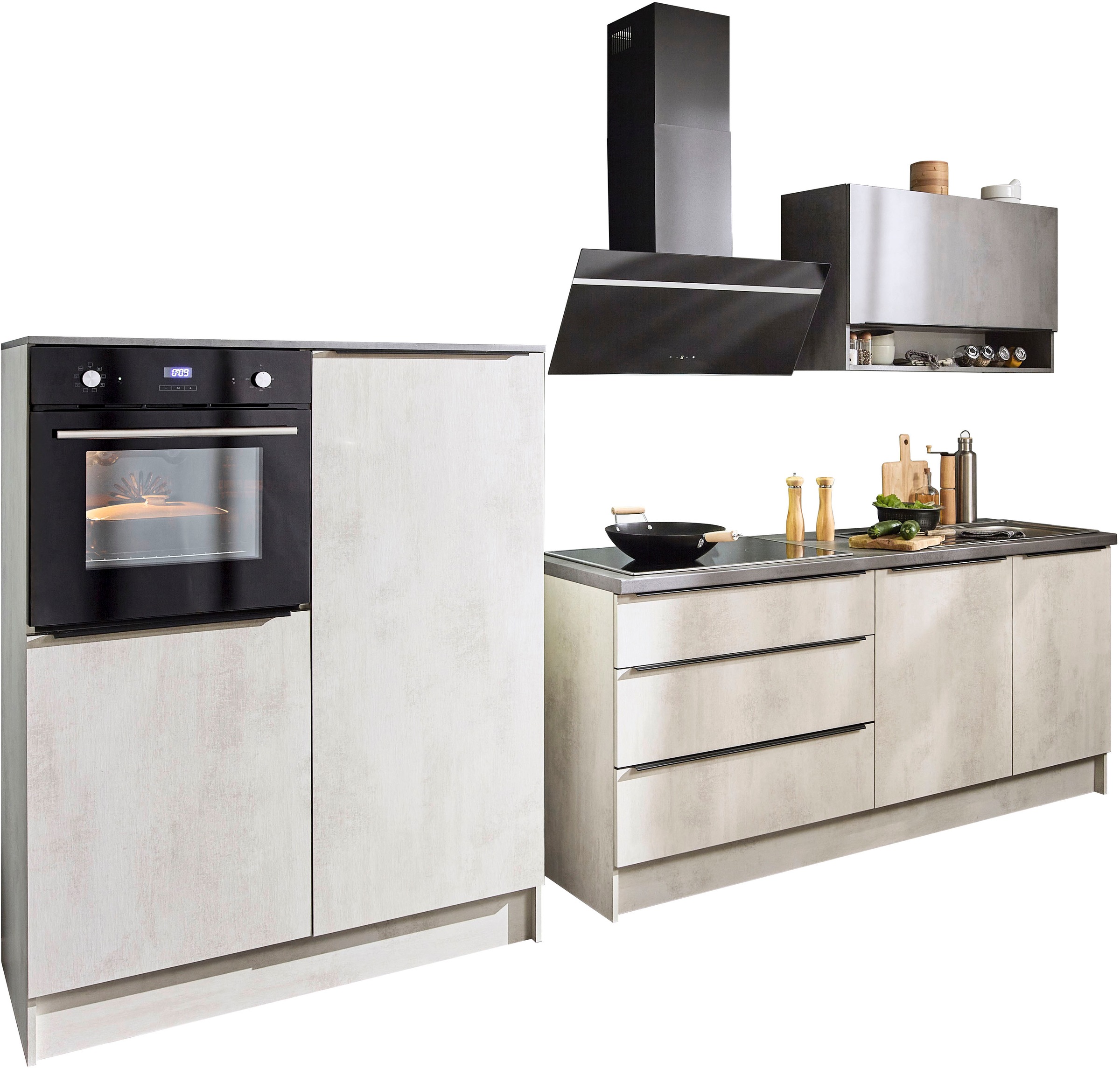 BASIC by Balculina Küchenzeile »Boston«, Breite 200 + 123 cm, wahlweise mit E-Geräten