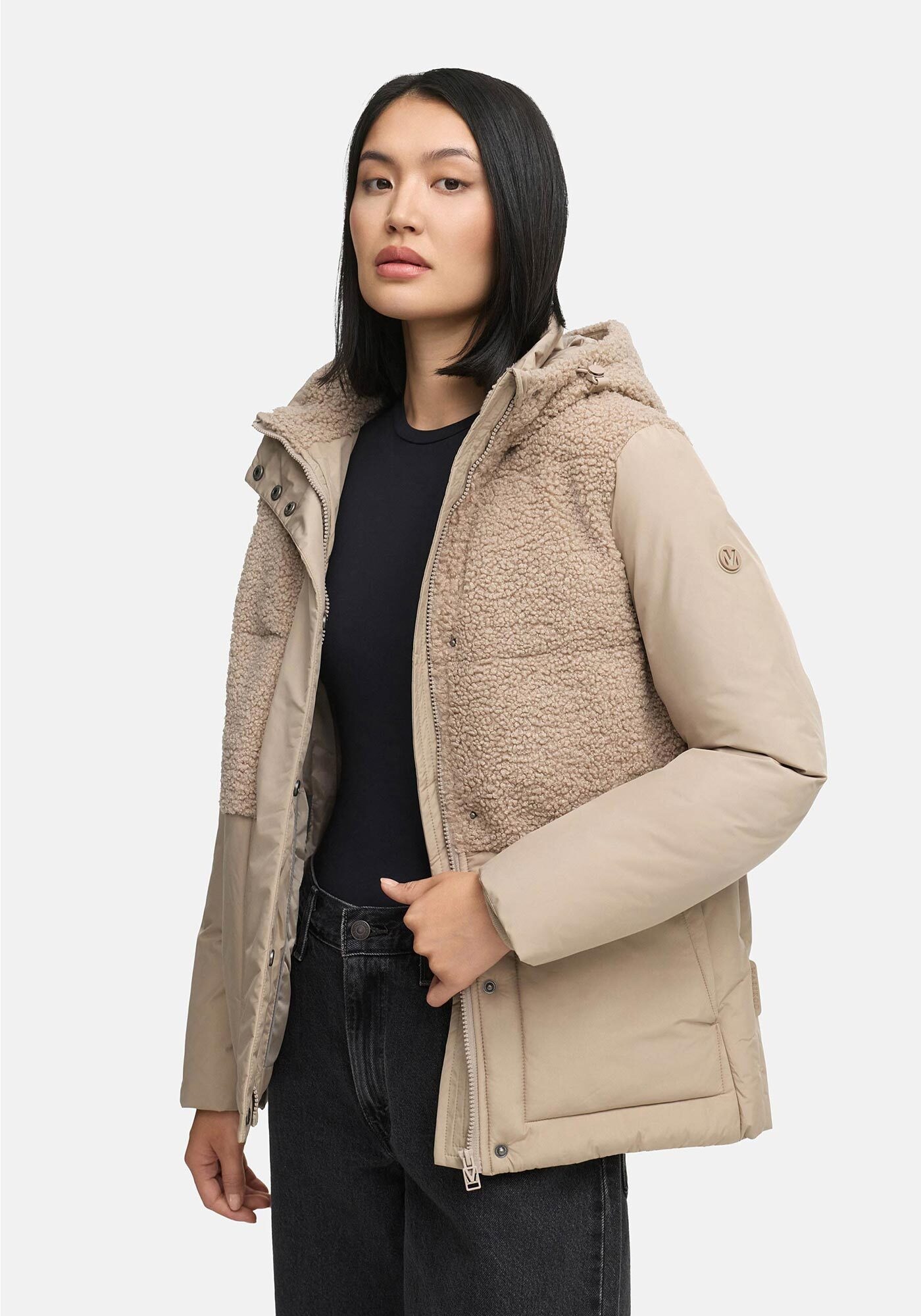 Marikoo Winterjacke »Marikoo Sheeta Damen Herbst Winter Teddyfell Jacke gefüttert N095«