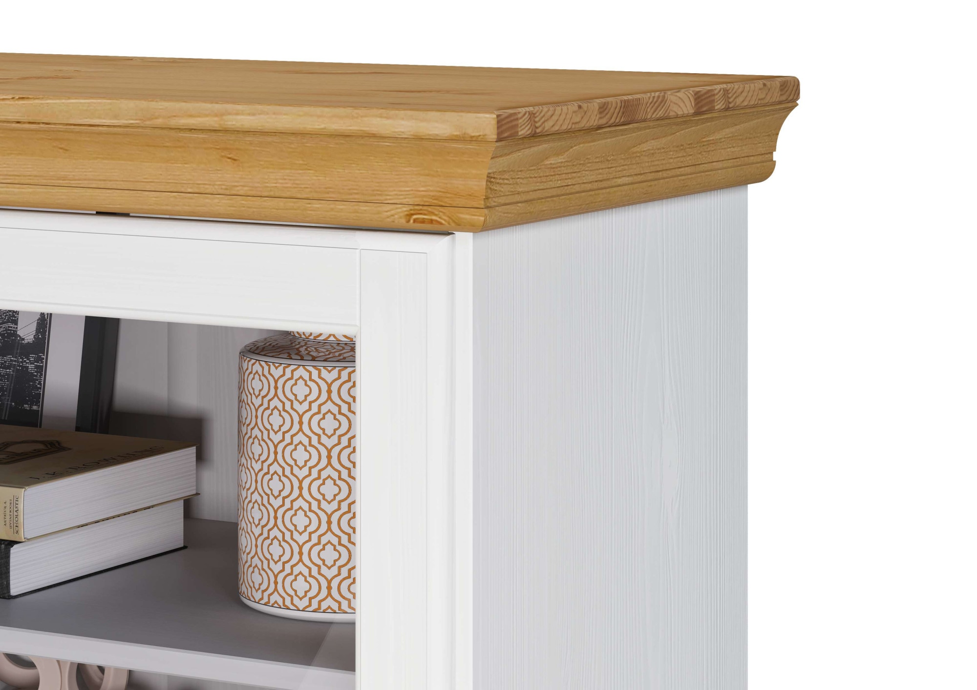 Home affaire Vitrine »Rügen«, zertifiziertes Massivholz, Höhe 192 cm, im Landhausstil