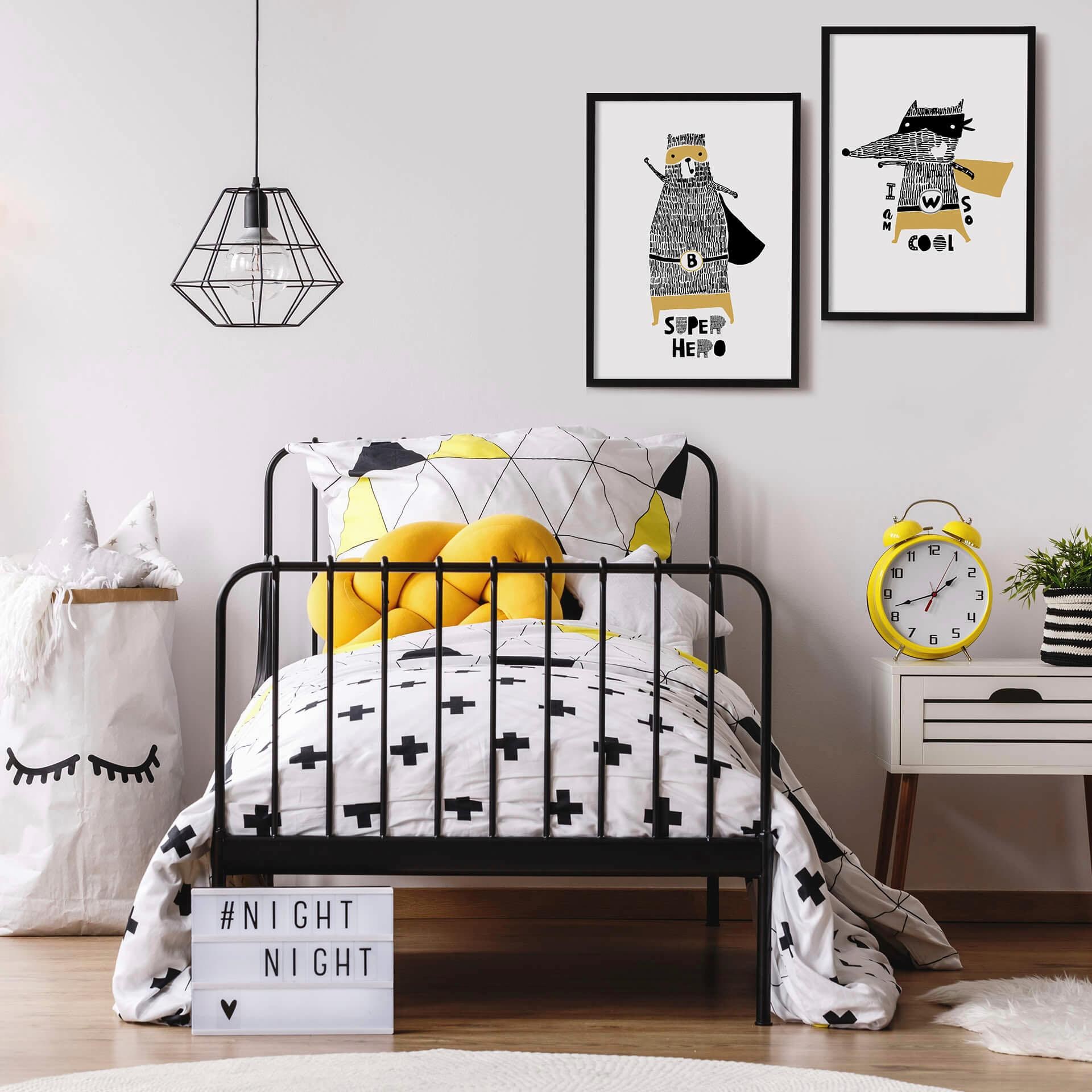 Wall-Art Poster »Kinderzimmer Superheld Bär Fuchs Set«, (Set), Poster ohne Bilderrahmen