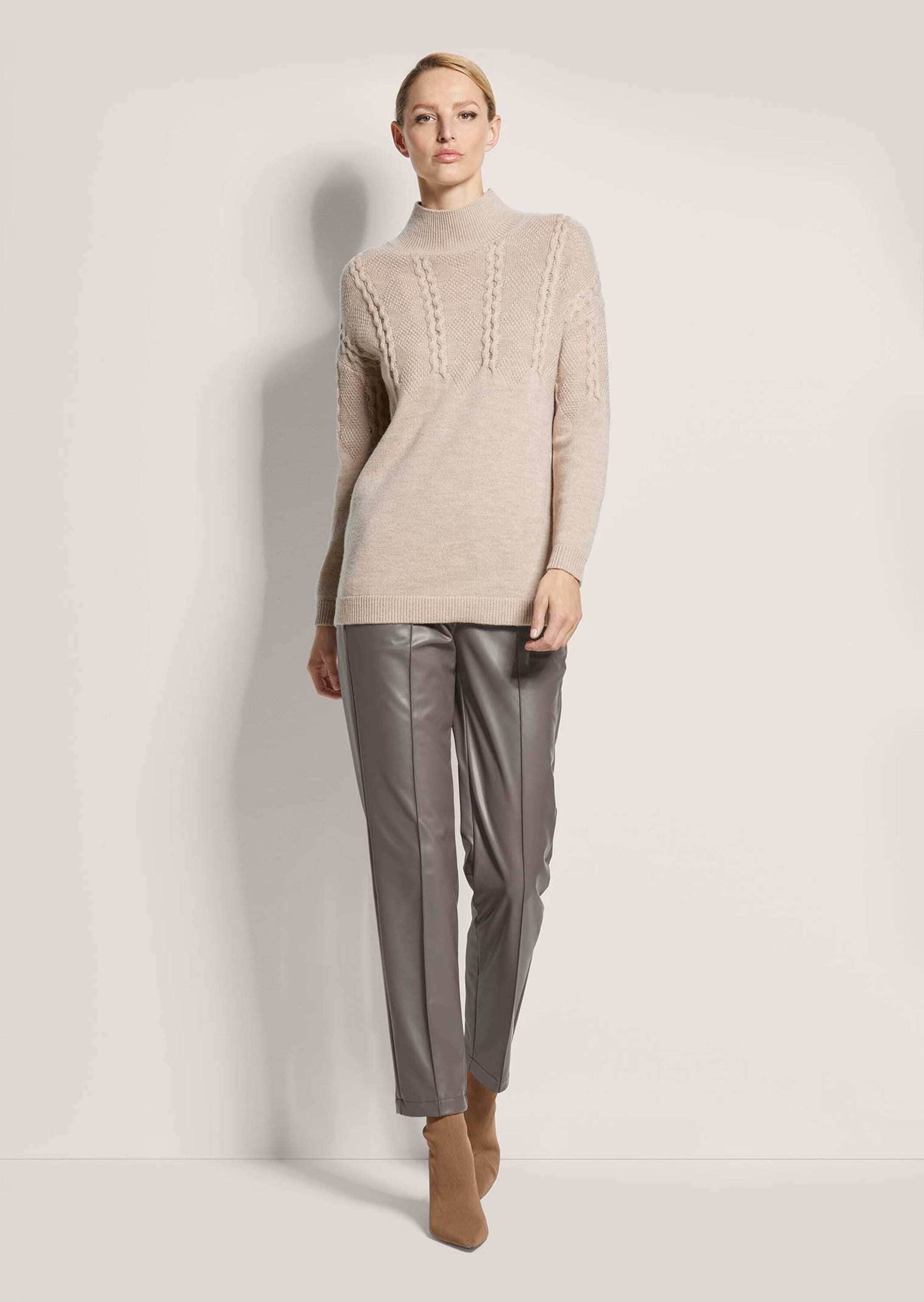 MADELEINE Longpullover »Strickpullover Stilvoller Wollpullover mit Stehkragen«