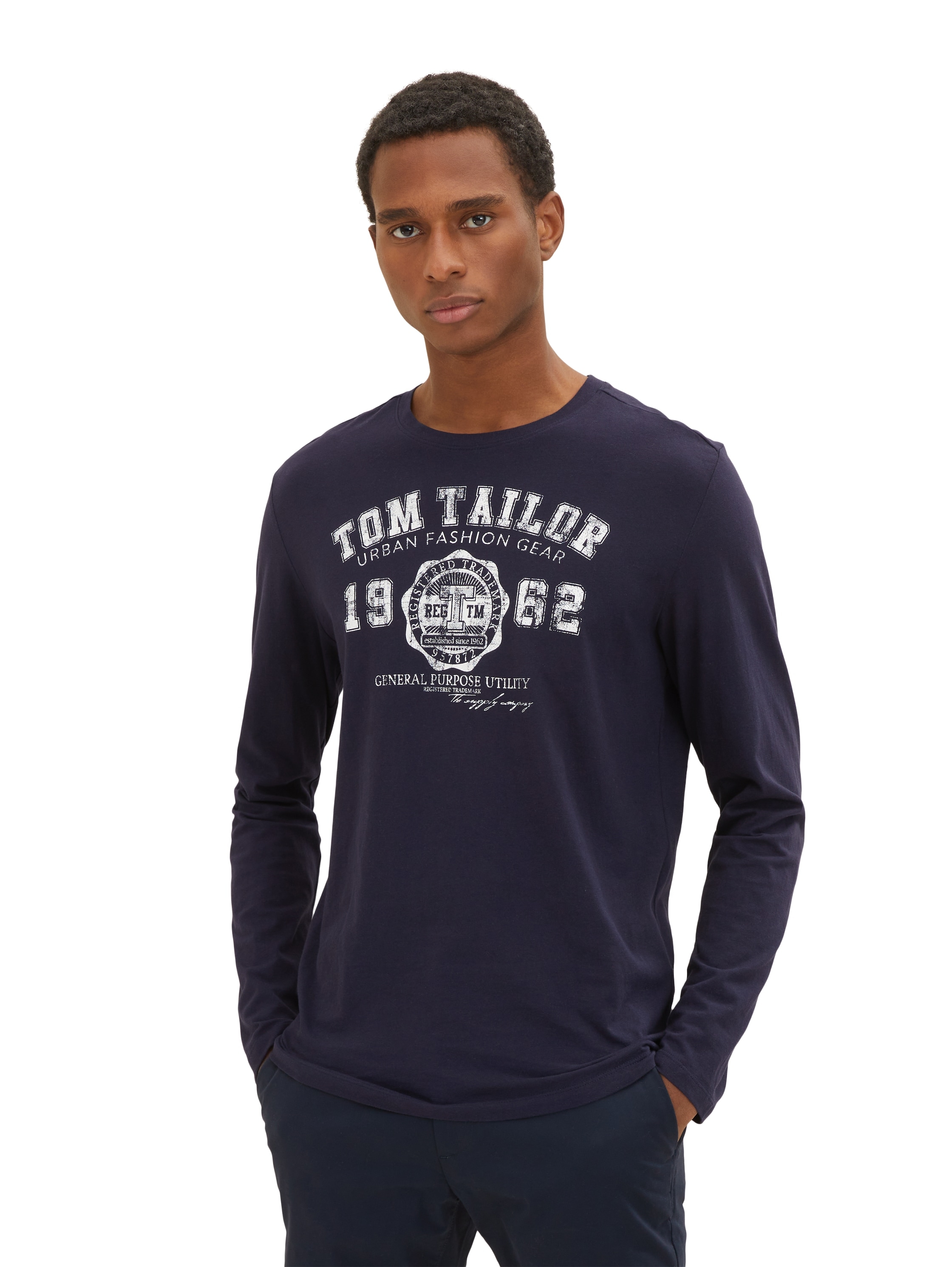 TOM TAILOR Langarmshirt, (Packung, 2 tlg.), mit Logo Print