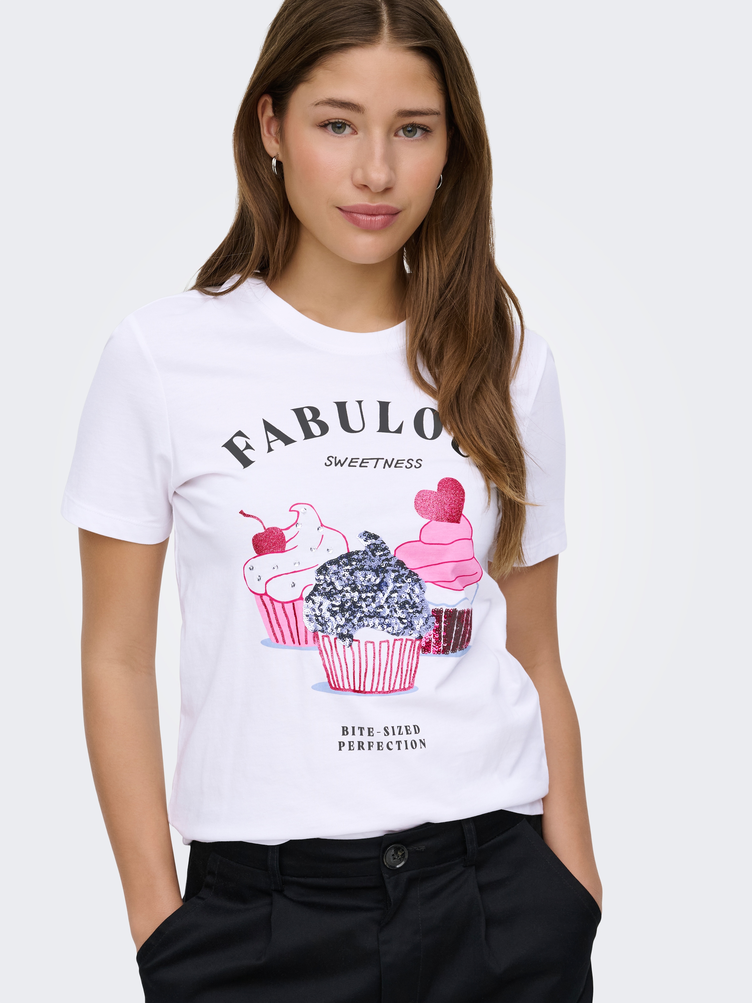 ONLY Kurzarmshirt »ONLKITA LIFE S/S TOP BOX JRS« Baumwolle, regular fit, Rundhals
