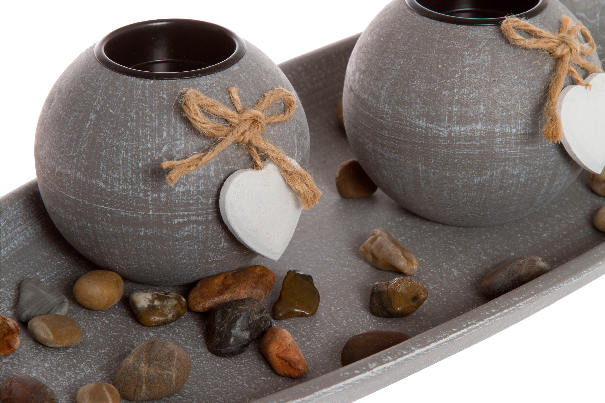 Myflair Möbel & Accessoires Teelichthalter mit Tablett »Teresa, grau«,  Wohnzimmer bestellen online bei OTTO