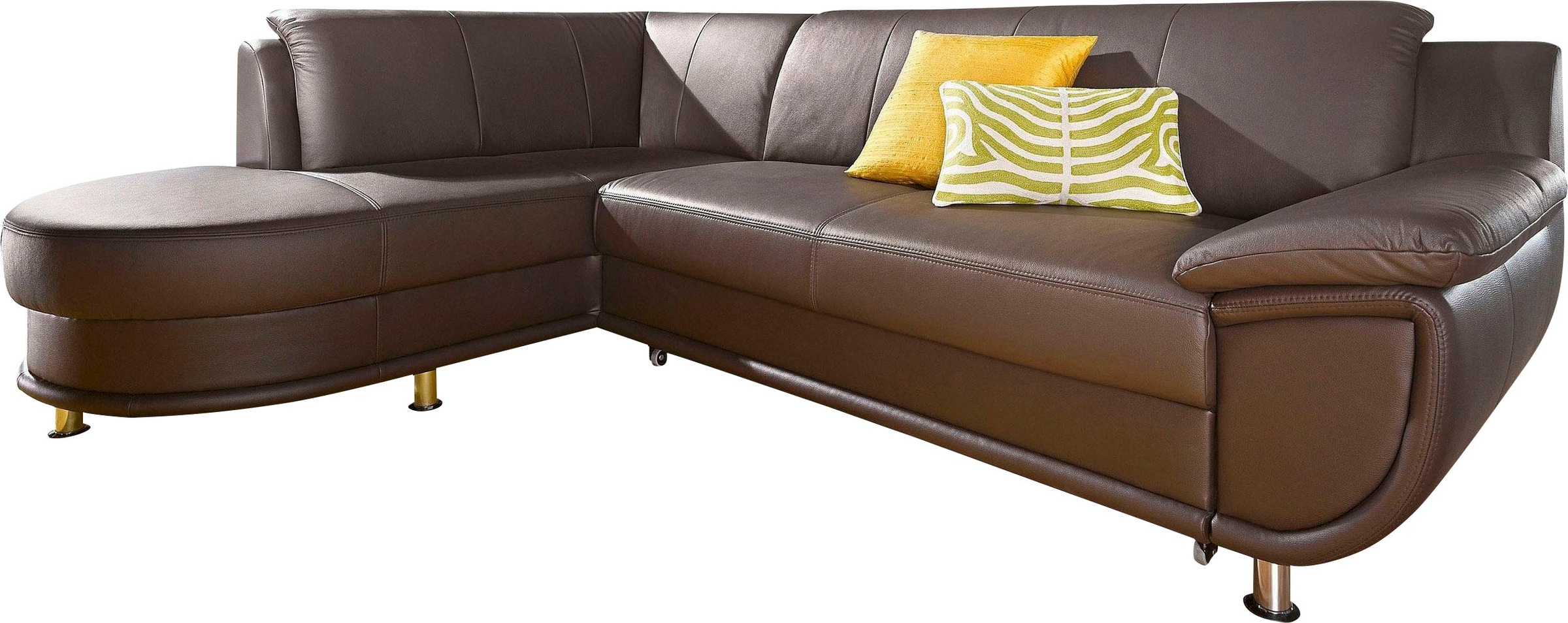 TRENDMANUFAKTUR Ecksofa »Rondo, L-Form«, wahlweise mit Federkern, wahlweise mit Bettfunktion