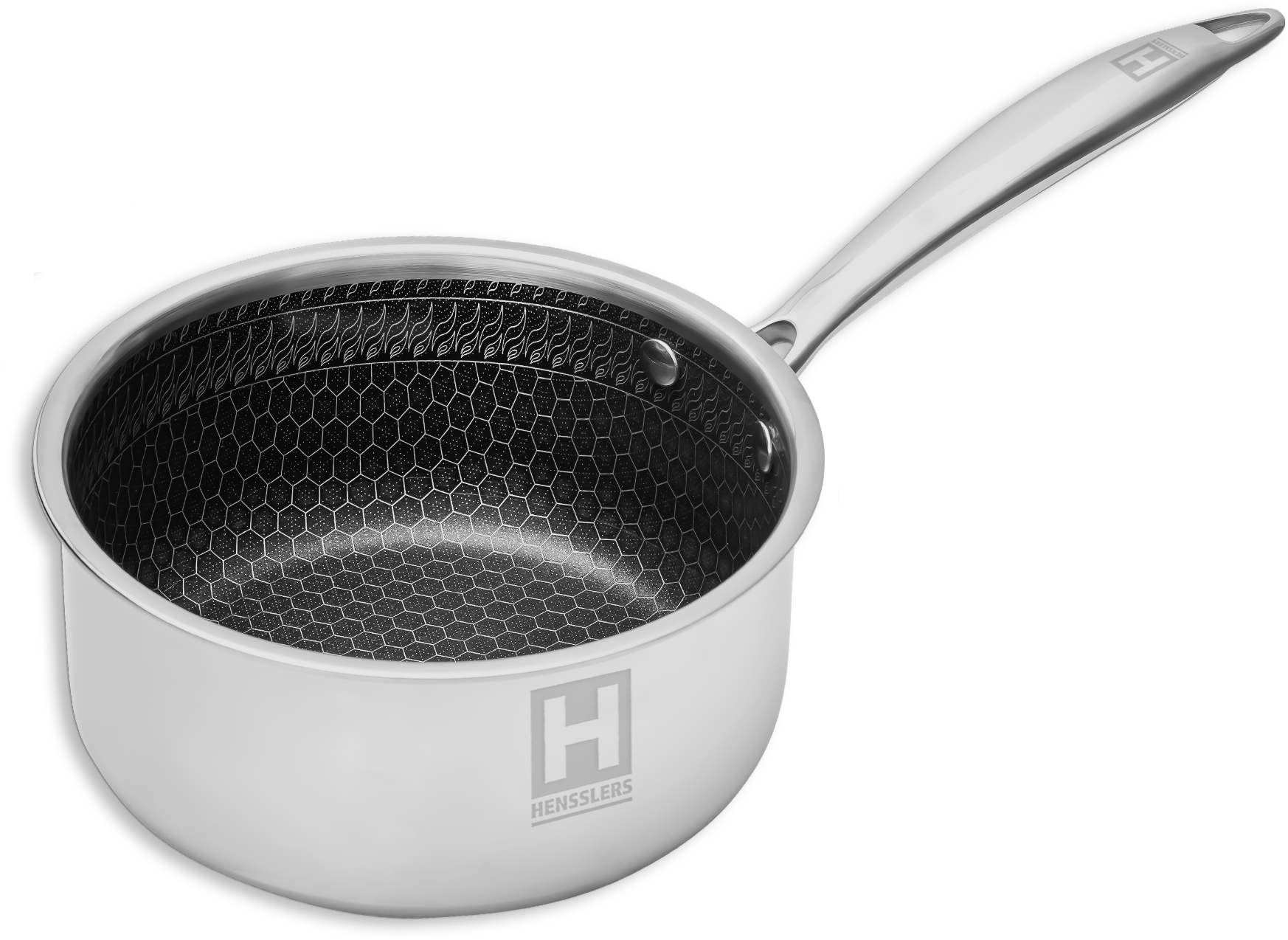 HENSSLERS Topf-Set Set, 1 Universaltopf Ø 20 cm und Ø 24 cm mit Deckel, 1 Stieltopf 2,2 l, 5 Stk. tlg. Edelstahl