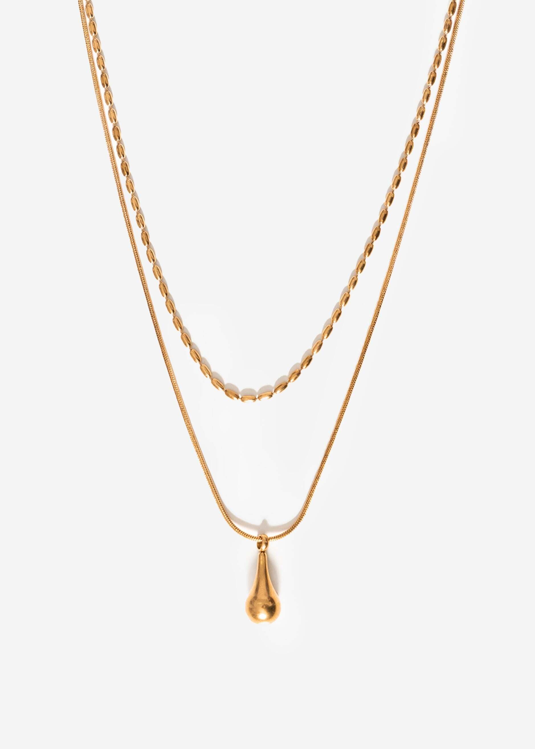 SASSYCLASSY Charm-Kette »Halsketten Set mit Anhängern für Damen« Goldfarbene Layeringketten mit verstellbarem Verschluss