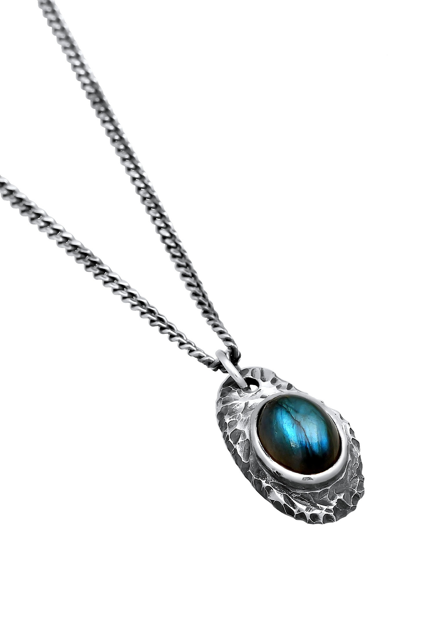 Kuzzoi Kette mit Anhänger »Halskette Herren Labradorit Anhänger 925 Silber«