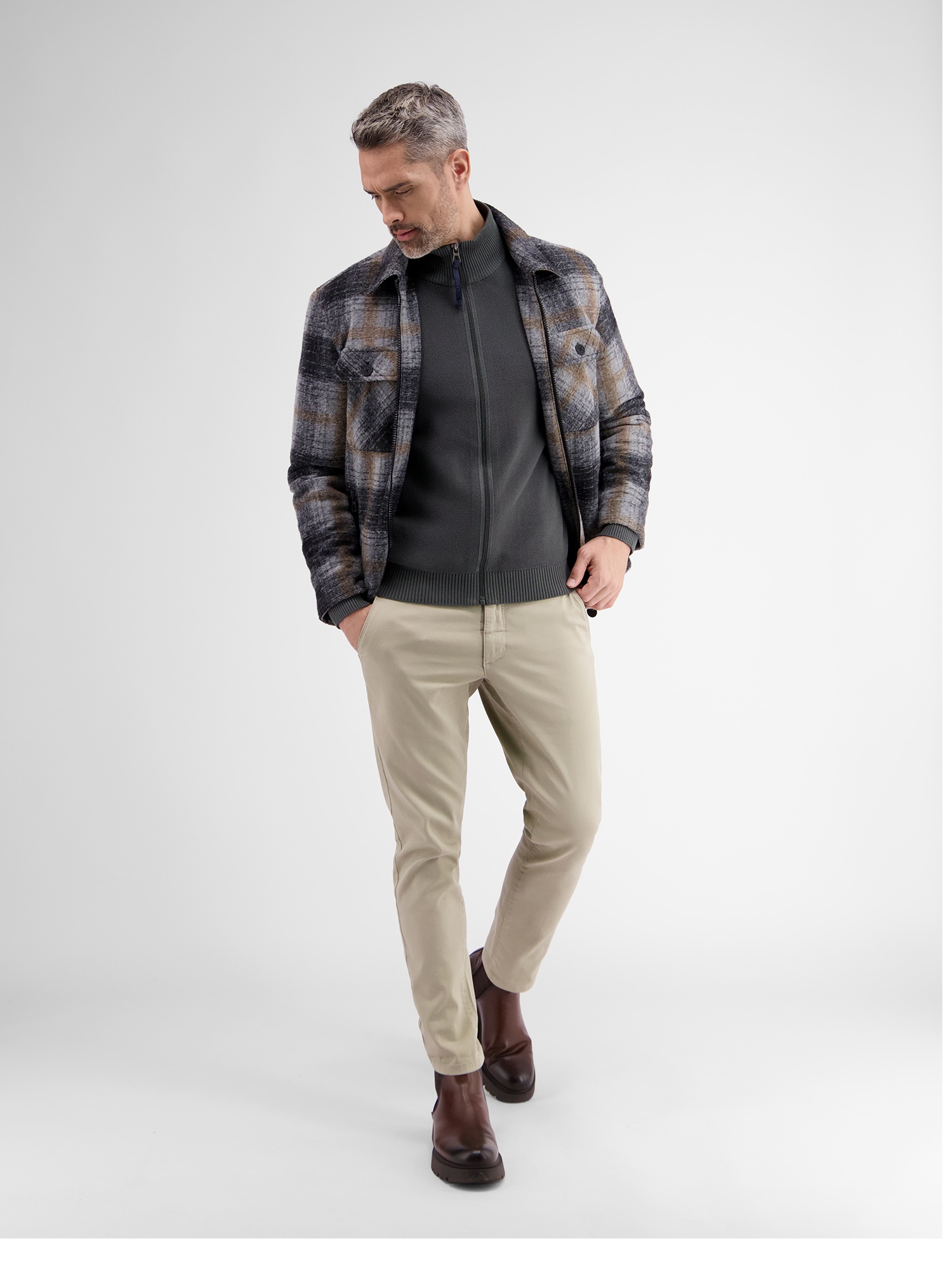 LERROS Strickjacke »LERROS Leichte Strickjacke für Herren mit schmaler Rippstruktur«