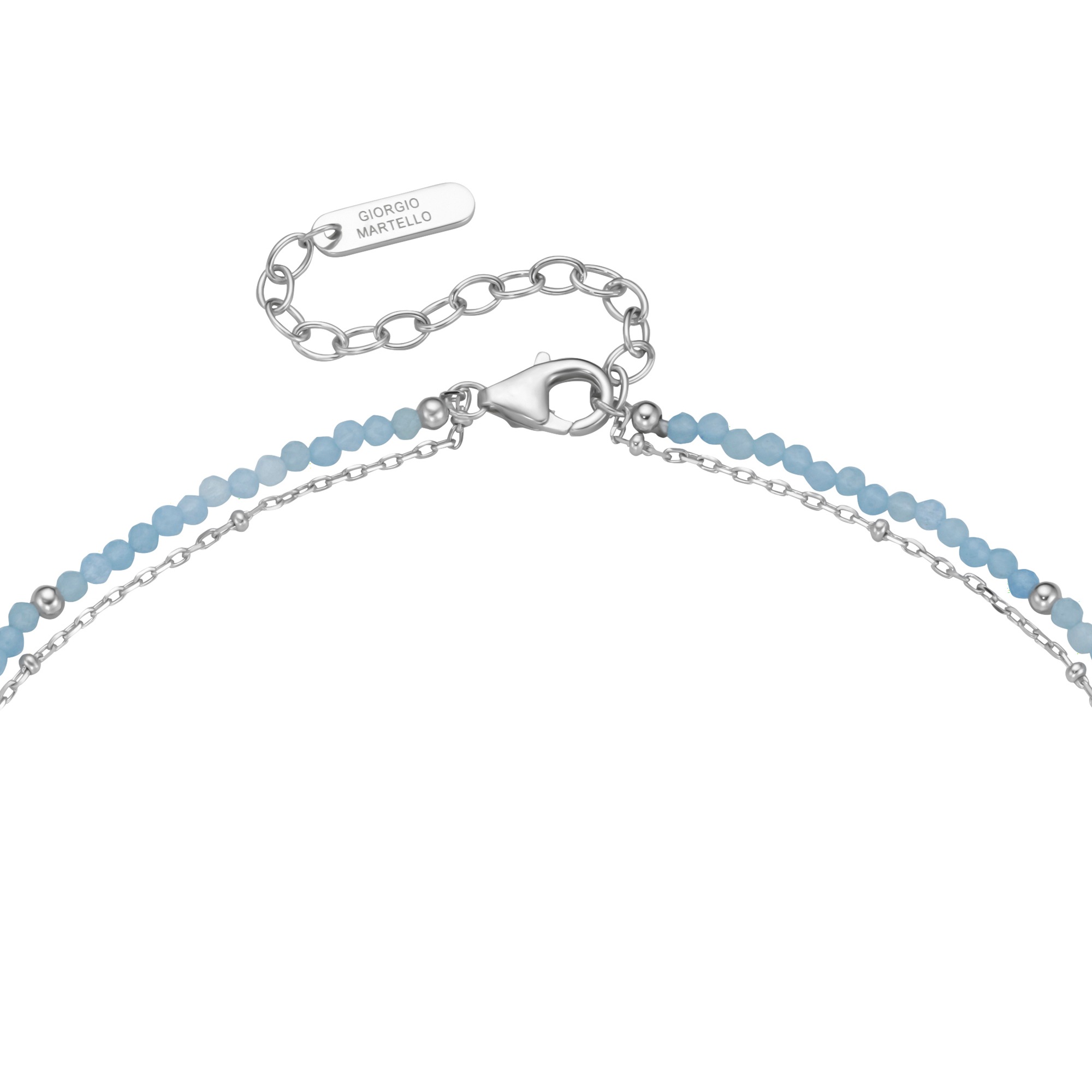 GIORGIO MARTELLO MILANO Collier »Collier mit hellblauen Apatit-Kugeln, Silber 925«