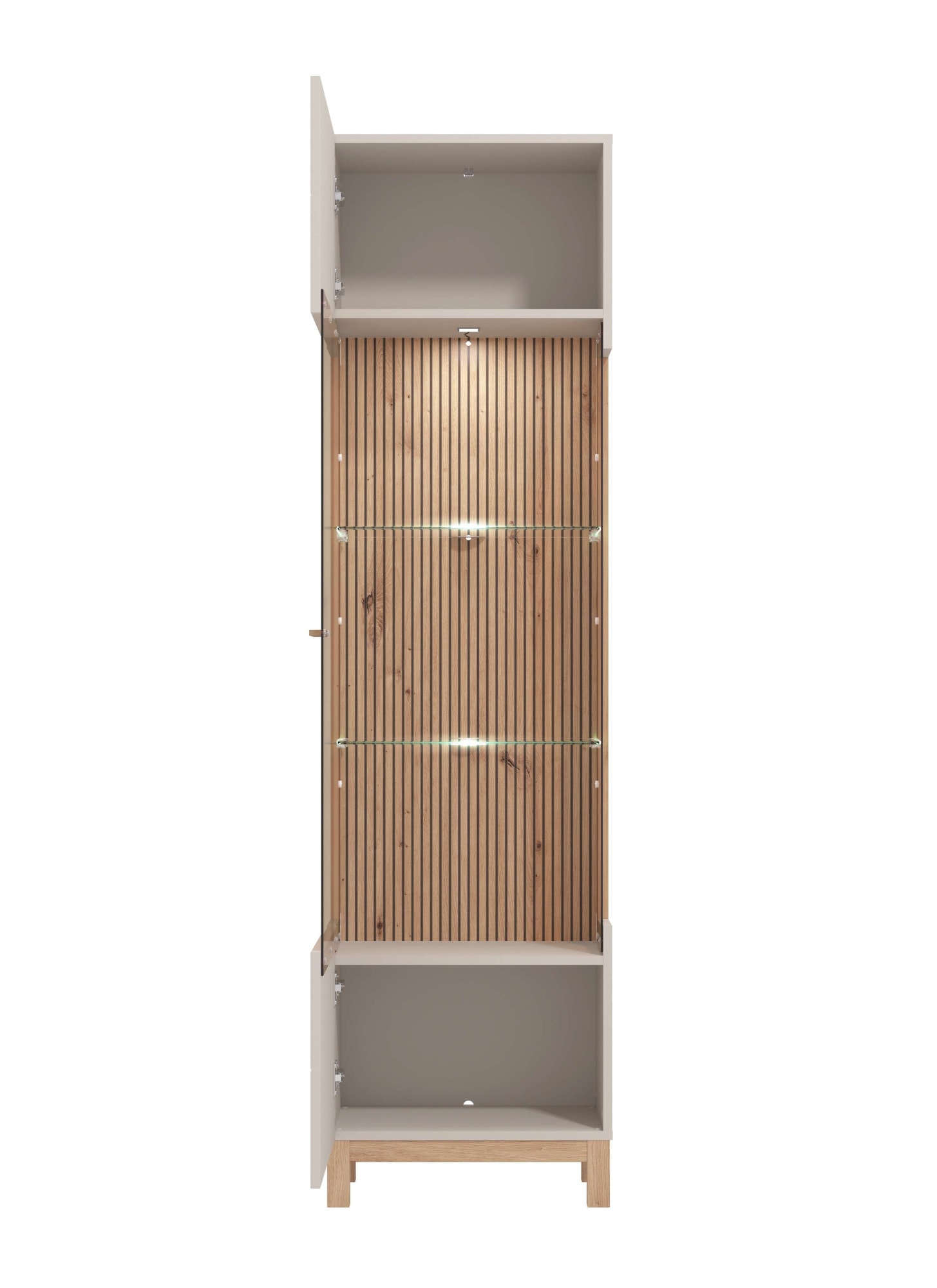 Home affaire Vitrine »Essex Vitrinenschrank, Glasschrank, Standvitrine, Highboard/Sideboard« 1 Tür, 4 Einlegeböden, 5 Fächer, Gesamtmaße (B/T/H): 51,5/35/191,5 cm