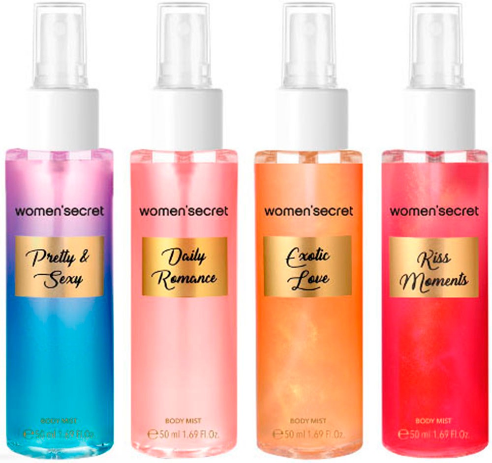 Women'secret Damen Duft-Set »Women Secret Body Mist 4x 50ml Set "Senses"« mit verführerischer Eleganz in bunt, Größe 0