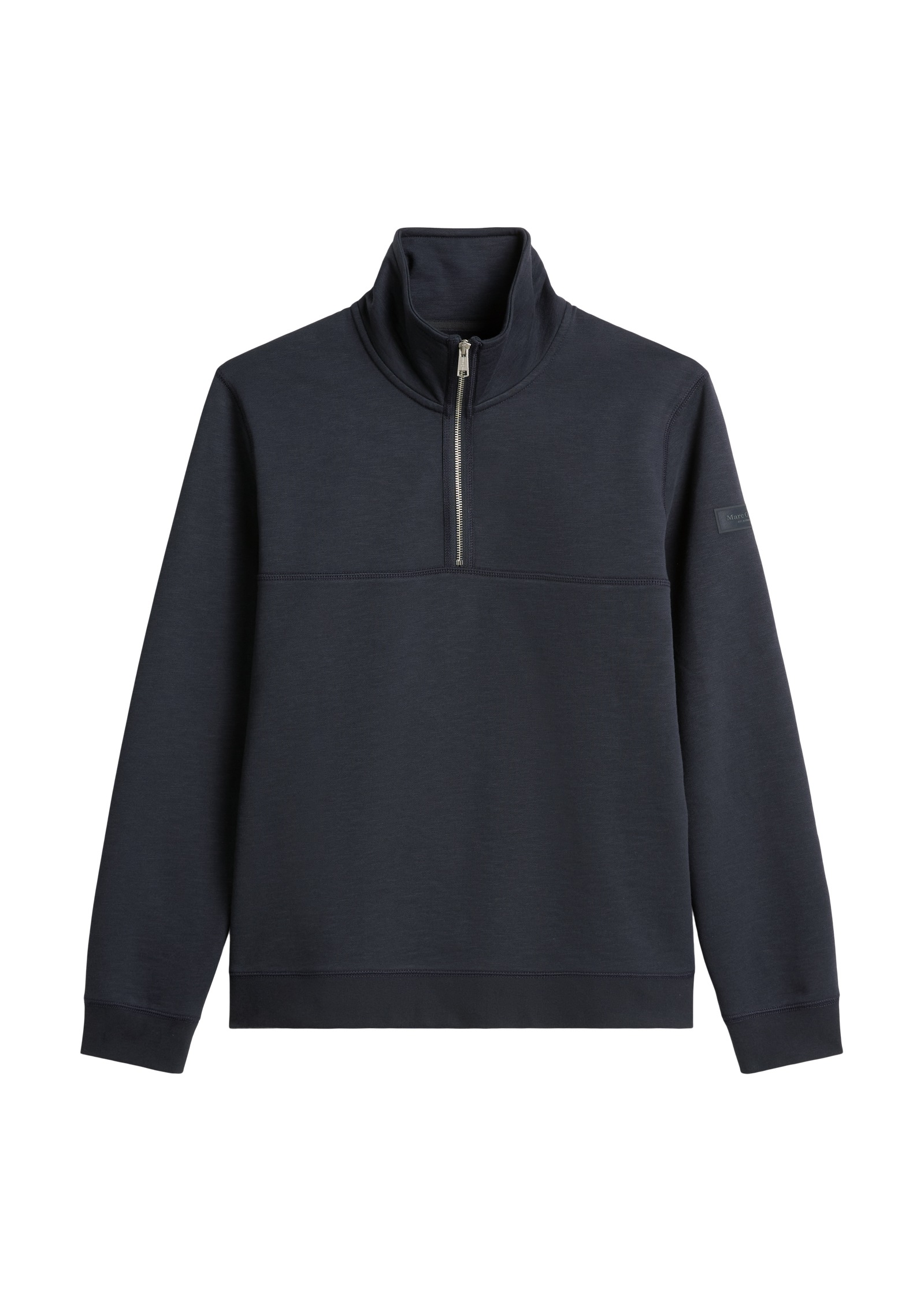 Marc O'Polo Sweatshirt »regular fit aus weicher Bio-Baumwolle«, Troyerkragen mit Reißverschluss
