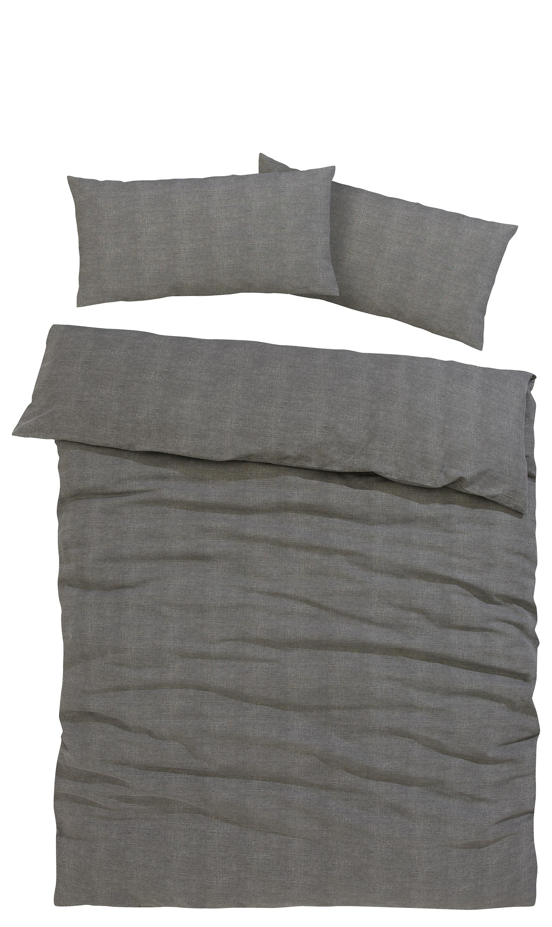 Home affaire Bettwäsche »Melli«, Bettwäsche aus Baumwolle, Leinen-Look in Melange-Optik