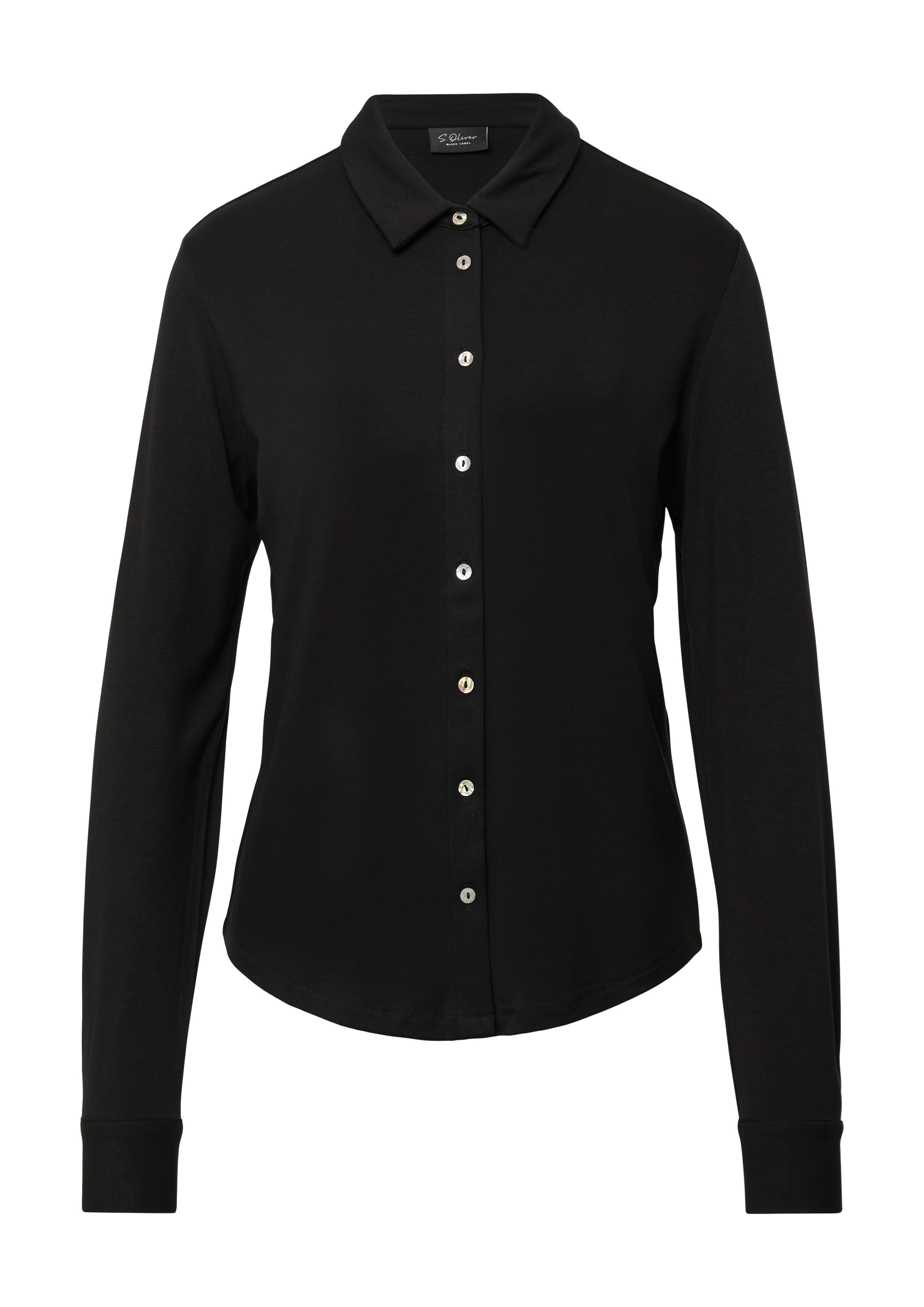 s.Oliver BLACK LABEL Hemdbluse, mit Perlmuttknöpfen