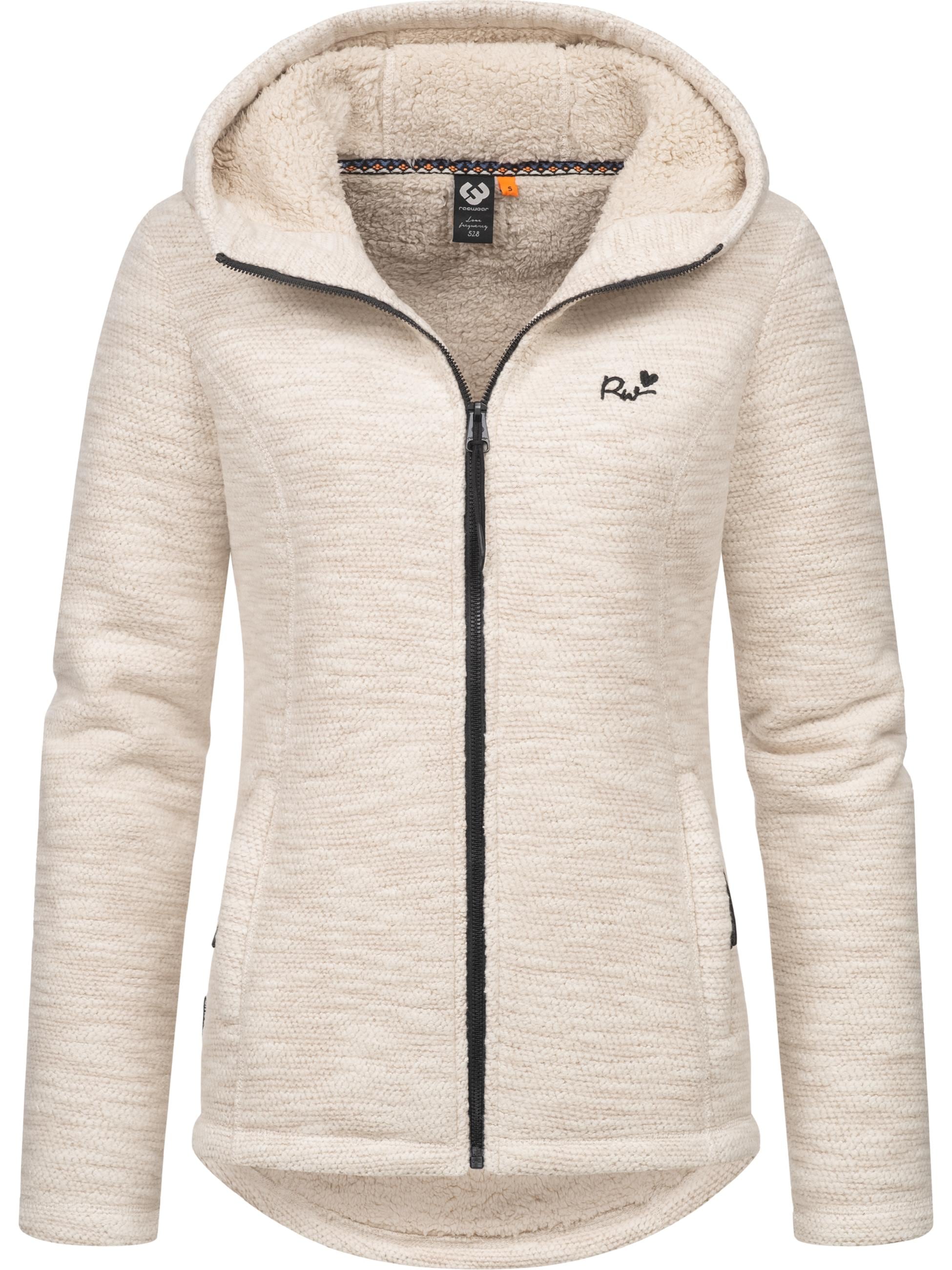 Ragwear Sweatjacke »Kapuzenstrickjacke Lyshka Melange«, Kuschelige Kapuzenjacke in Strick-Optik