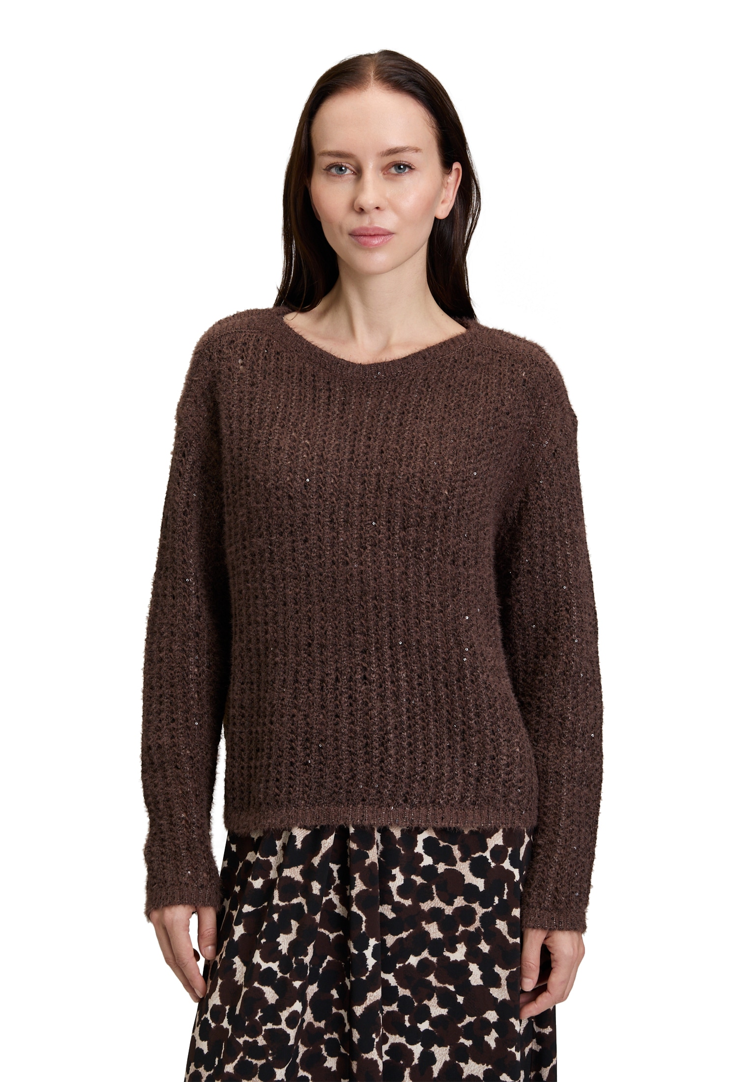 Betty Barclay Rundhalspullover »Grobstrick-Pullover mit Pailletten«
