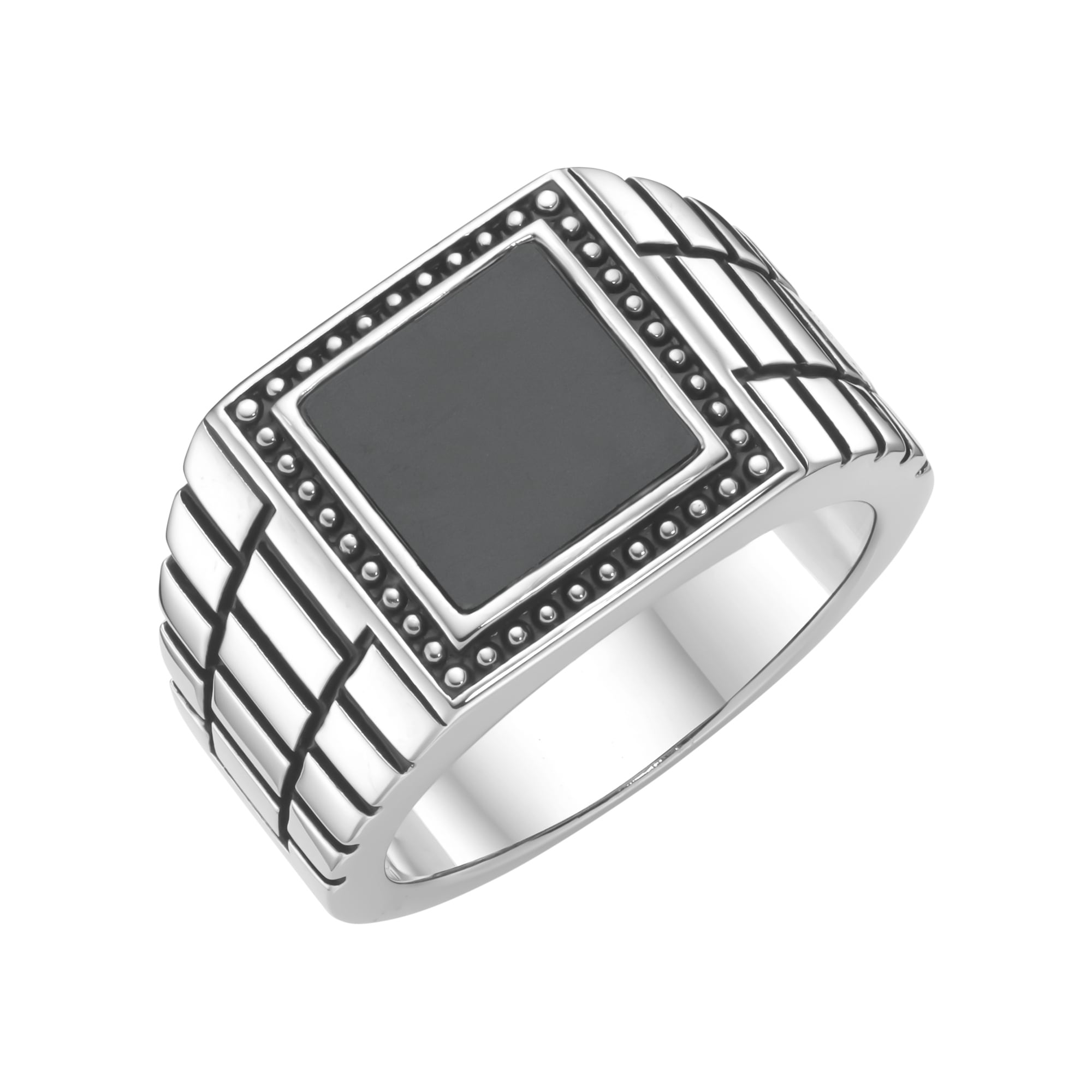 GIORGIO MARTELLO MILANO Silberring »Ring Siegelring mit schwarzer Achat-Einlage, Silber 925«